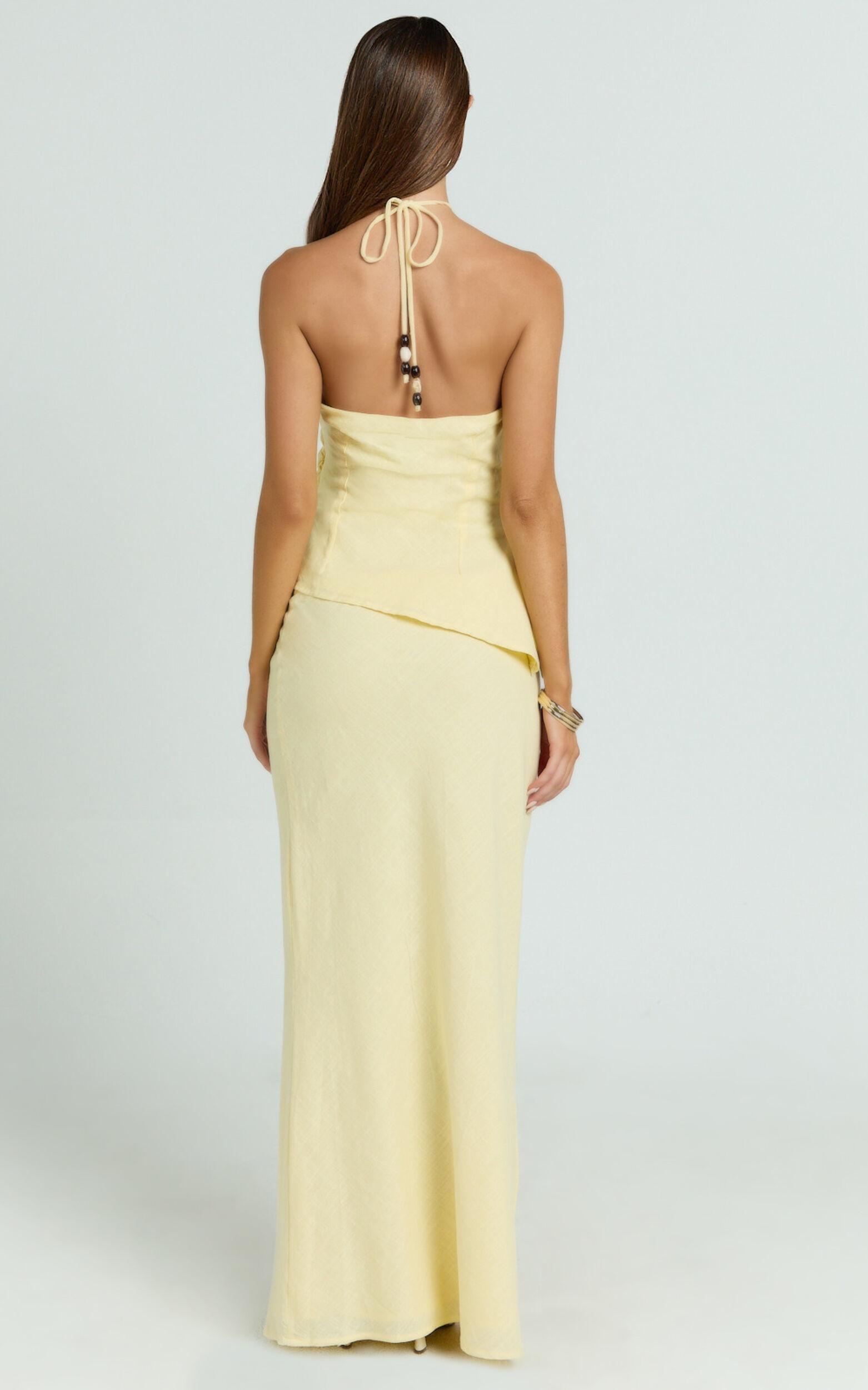Runaway The Label - Halzie Maxi Skirt in Lemon Product Image