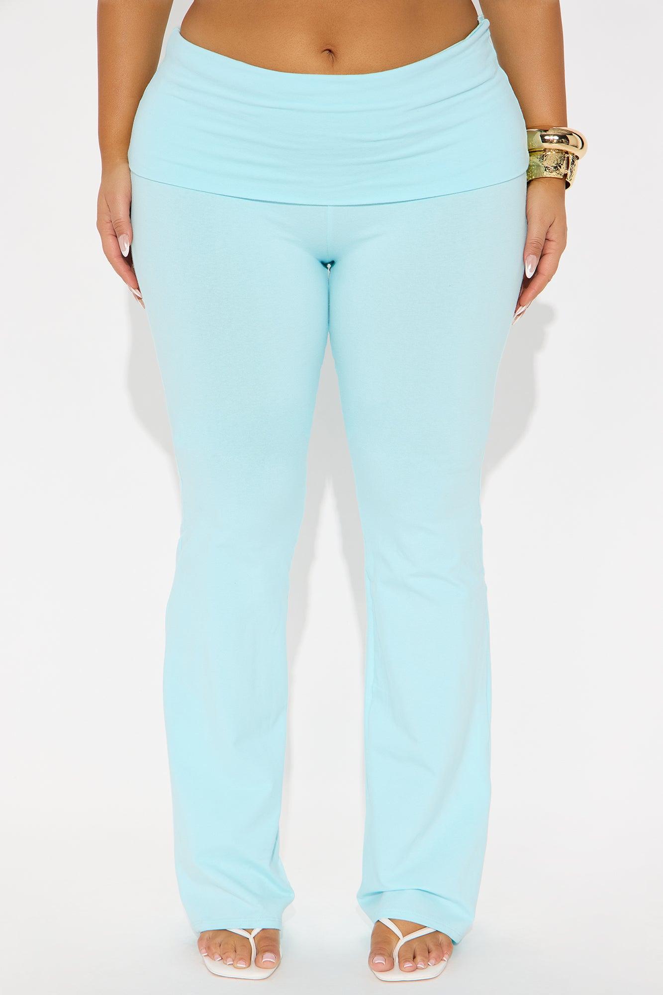 Tall Adriana Foldover Flare Pant - Light Blue Product Image