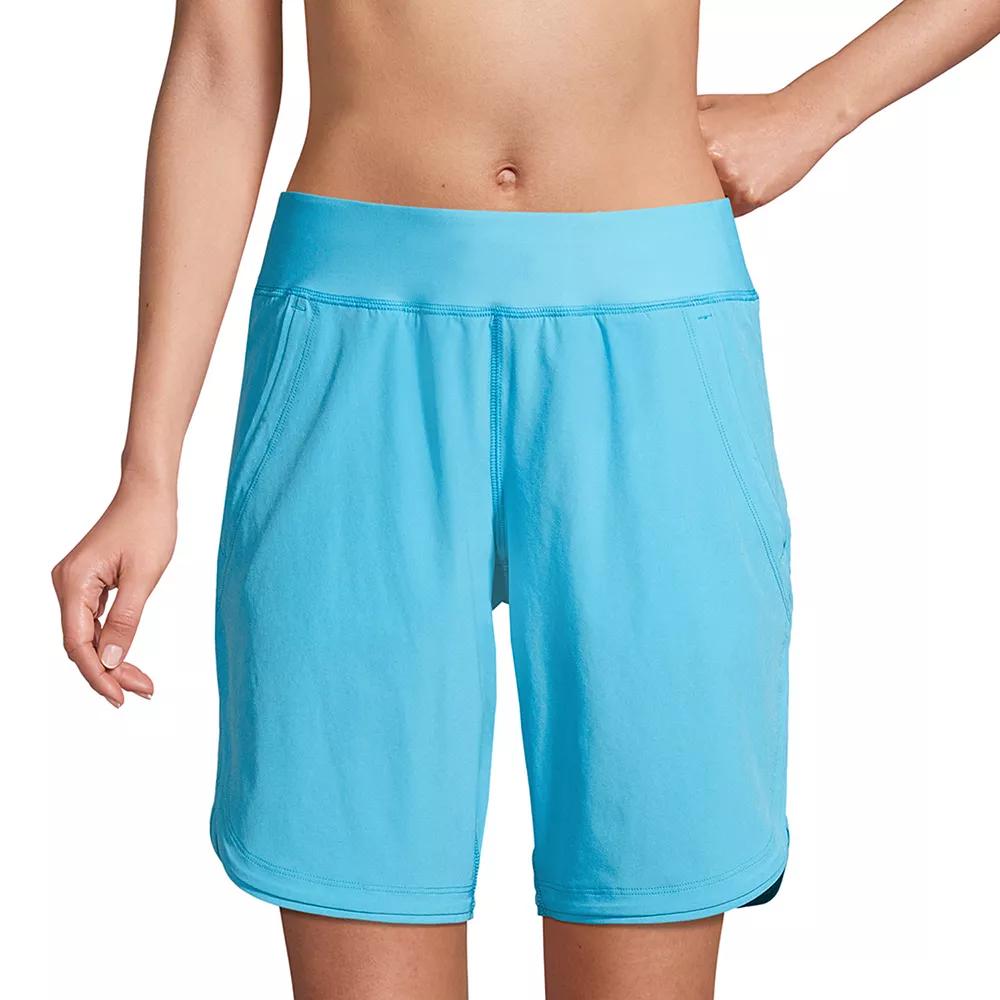 Women's Lands' End 9" Quick Dry Swim Board Short With Panty,  Product Image