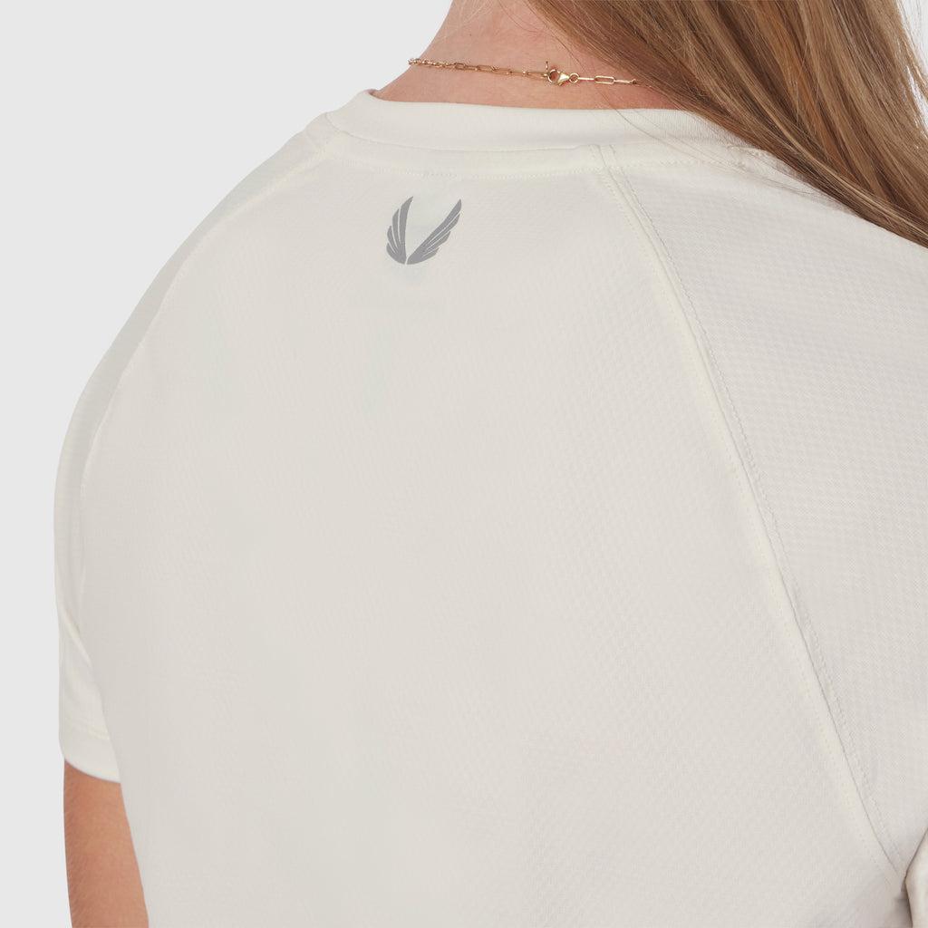 W018. AeroSilver® Cropped Tee - Ivory Cream Product Image