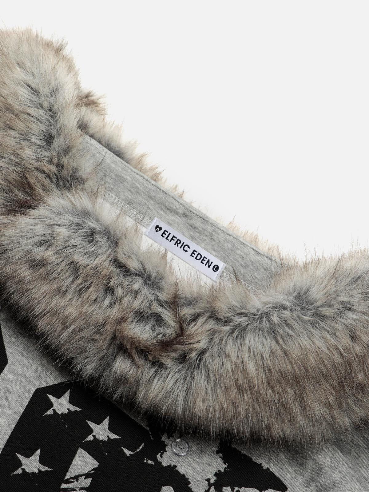 Aelfric Eden Faux Fur Collar Off-The-Shoulder Sweatshirt Female Product Image