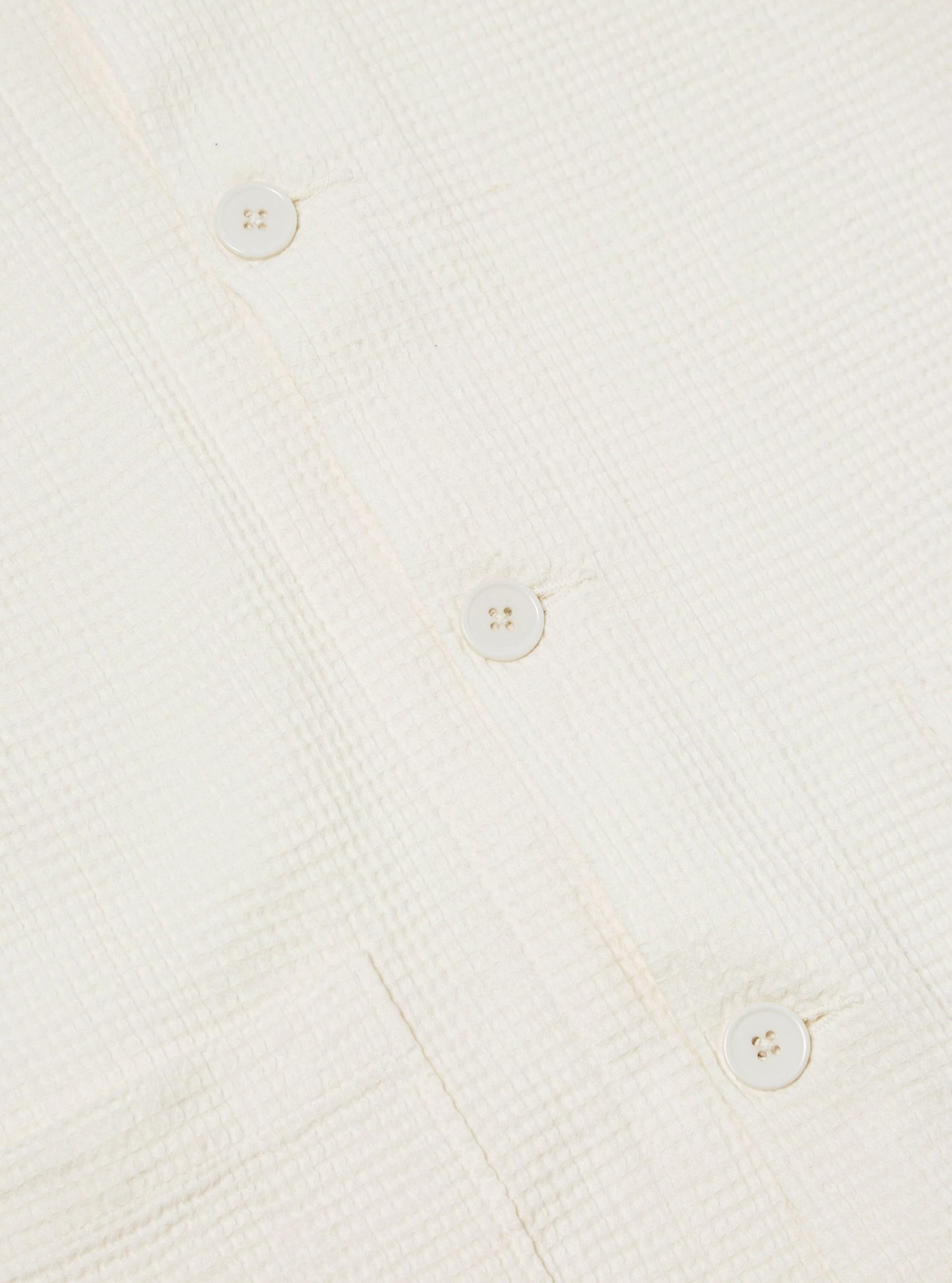 Universal Works Travail Overshirt in Ecru Japanese Waffle Product Image