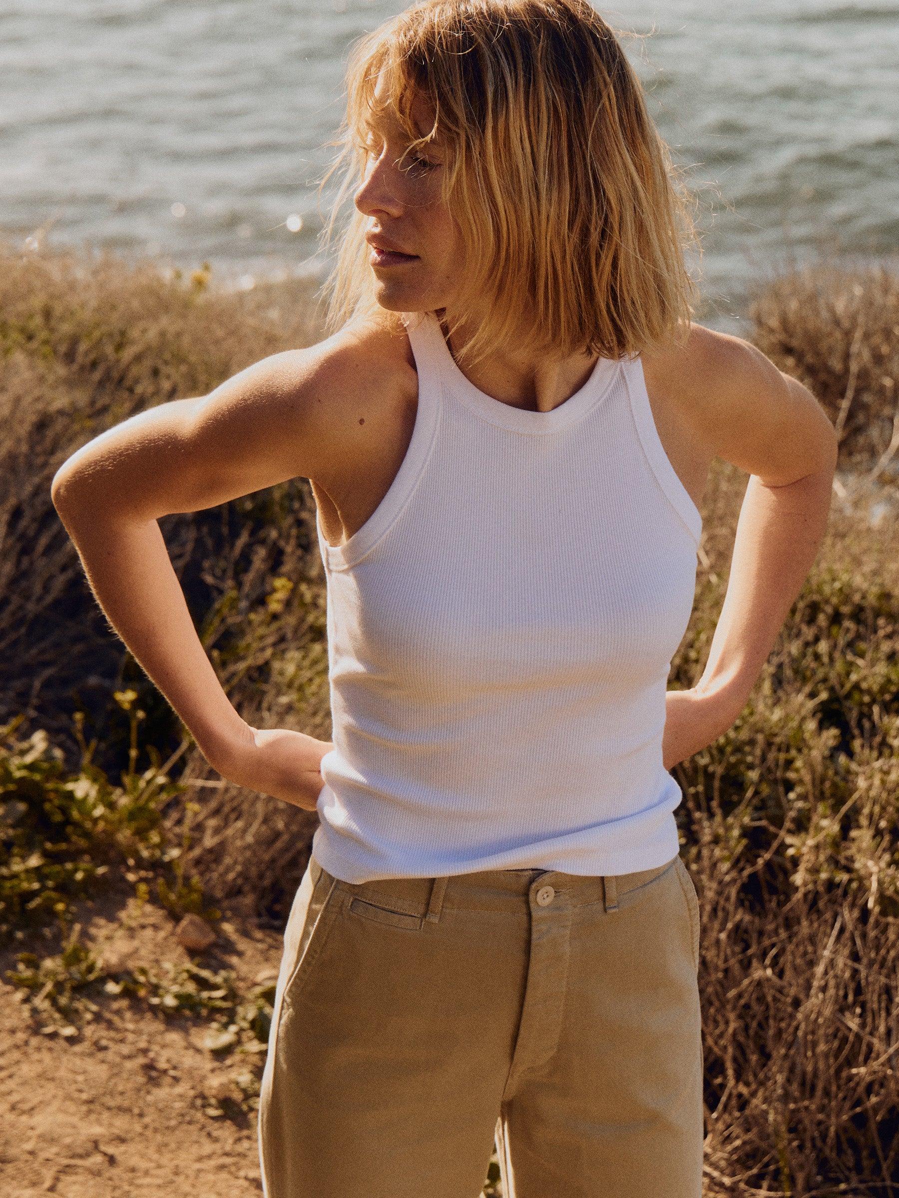 White Surplus Rib Tank Product Image