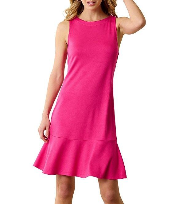 Tommy Bahama Darcy Solid Crew Neck Sleeveless Sheath Dress Product Image