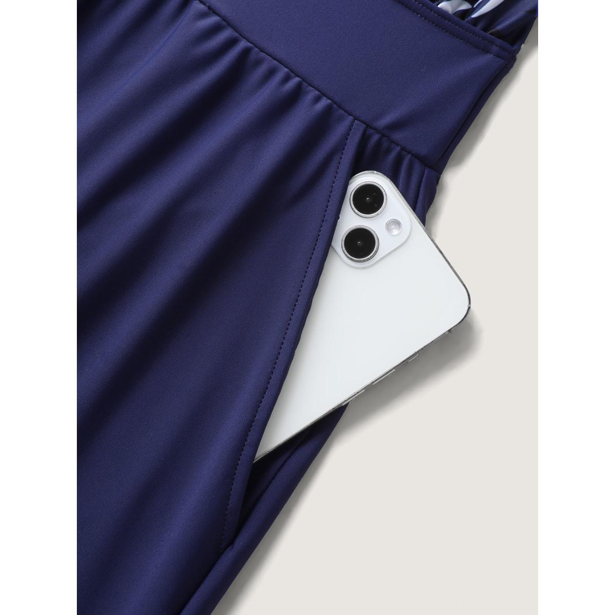 Plus Size Floral Contrast One-Piece Swimsuit Women's Swimwear Indigo Resort Curve Bathing Suits High stretch One Pieces BloomChic 10/M Product Image