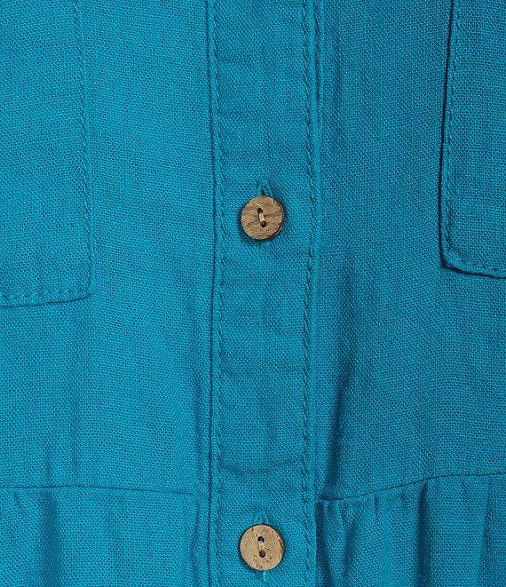 Westbound 3/4 Rolled Sleeve Y-Neck Button Front Maxi Shirt Dress Product Image