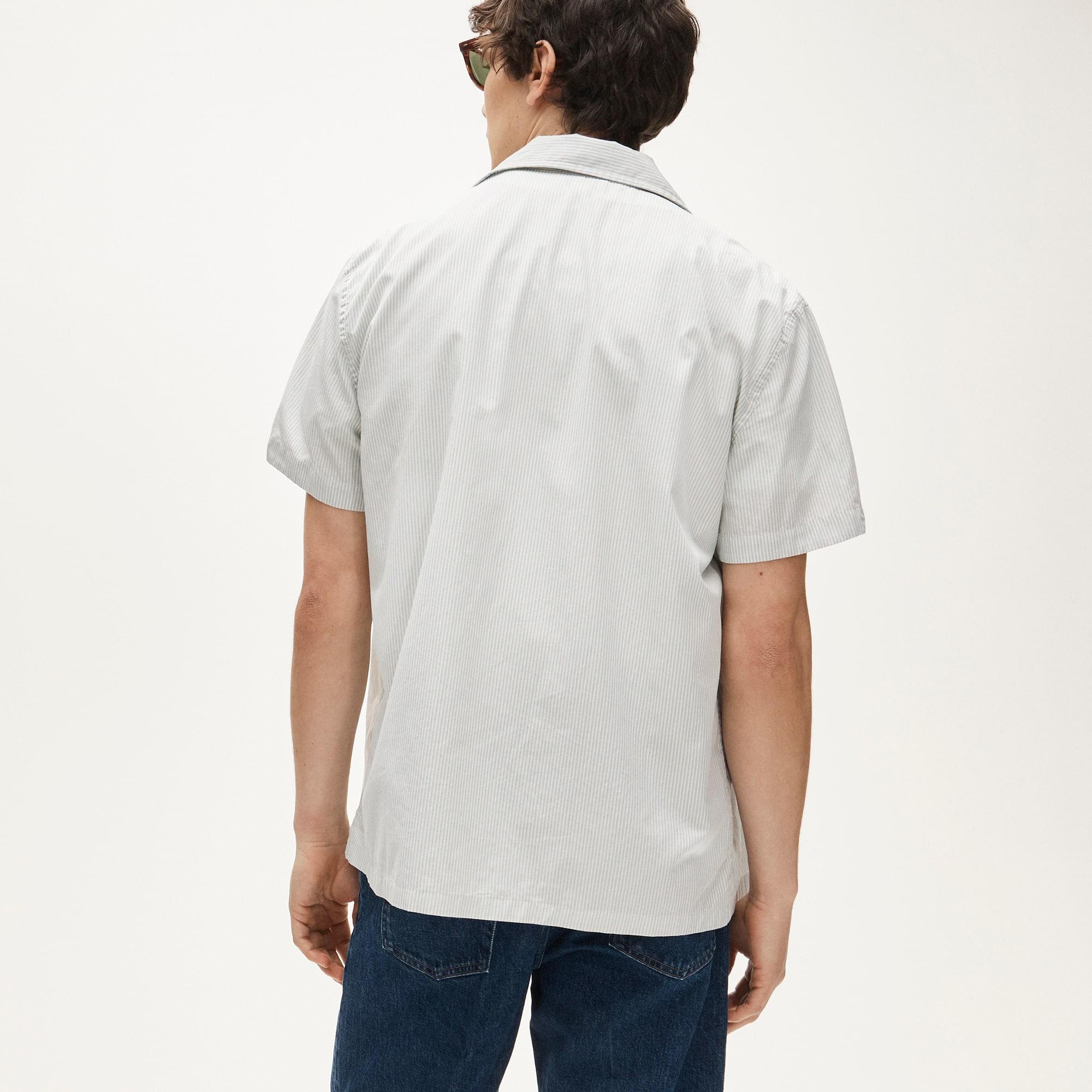 Short-sleeve cotton poplin camp-collar shirt Product Image