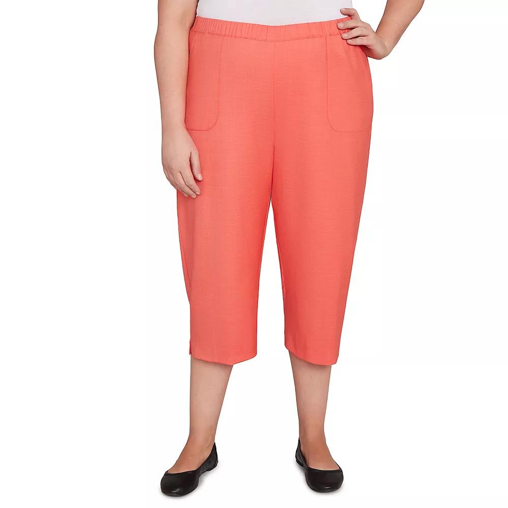 Plus Size Alfred Dunner Relaxed Fit Capri Pants, Women's, Size: 18 W, Orange Product Image