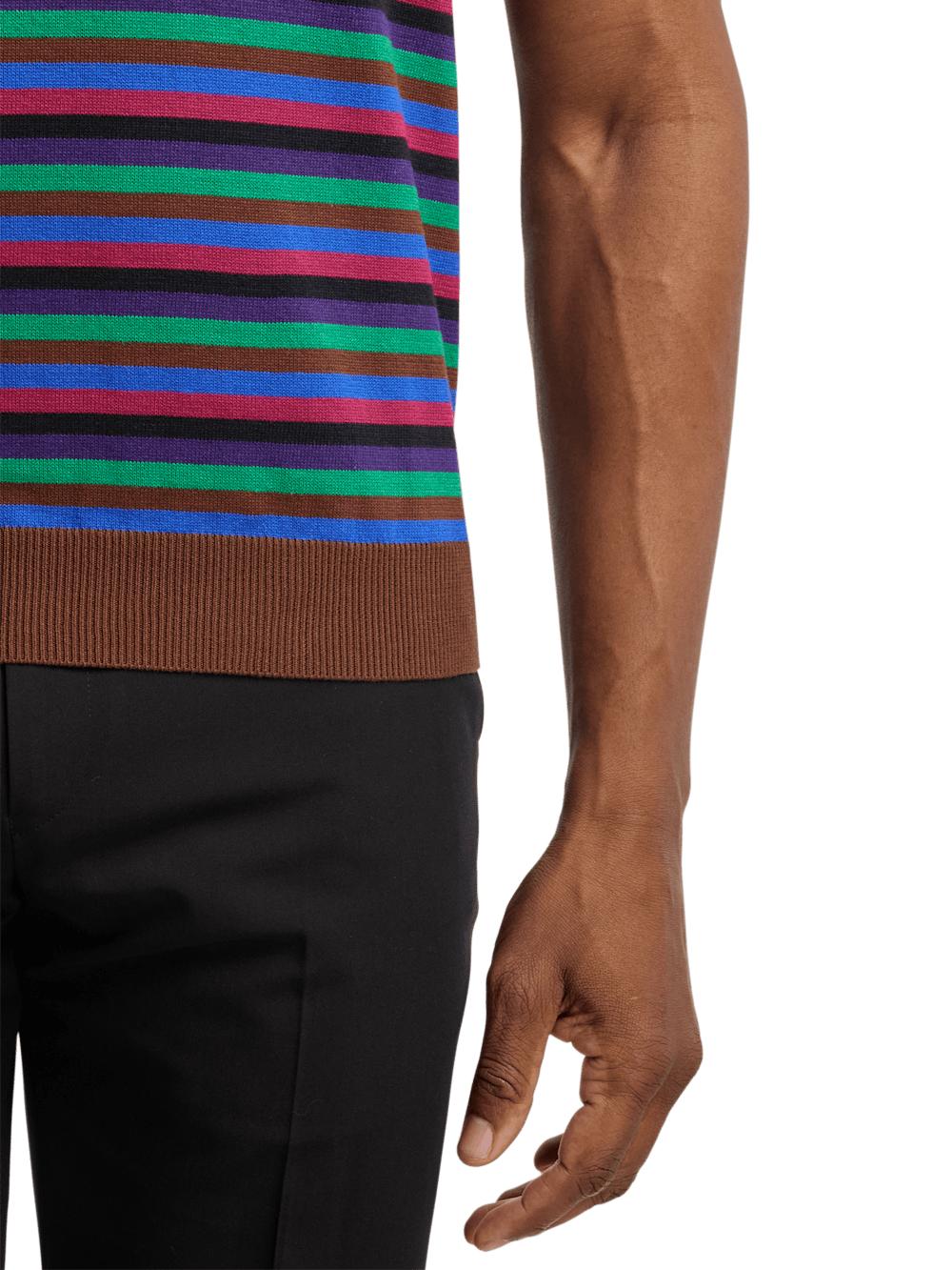 Cotton Quarter Zip Polo - Multi Product Image