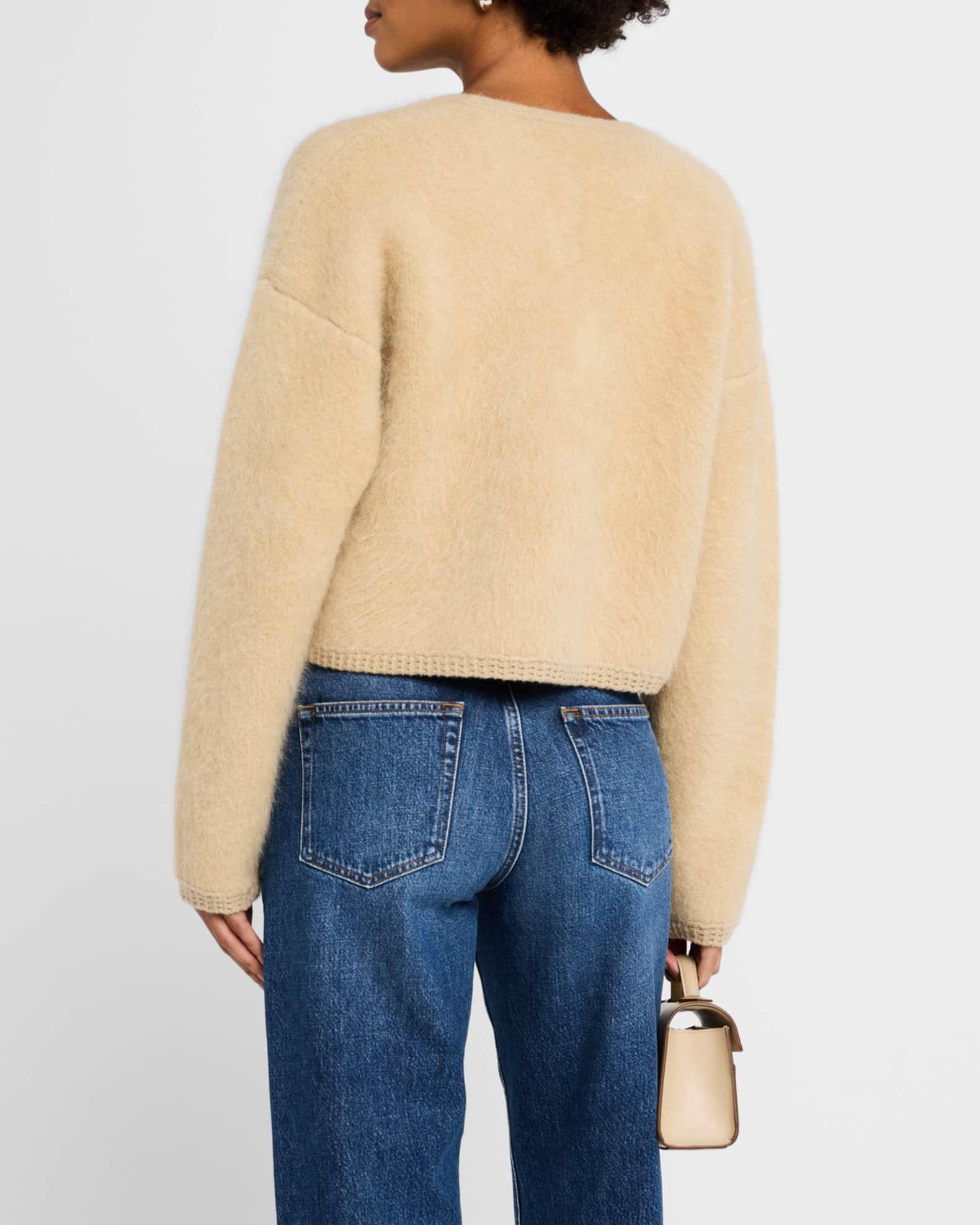 Lofty Crochet Trim Cashmere Cardigan Product Image