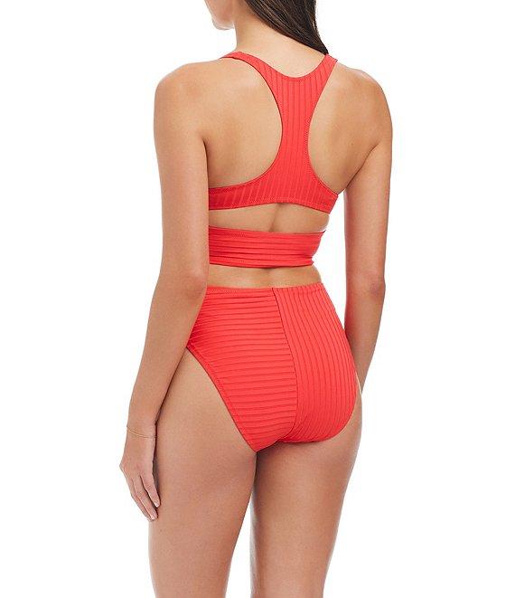 Sanctuary Refresh Rib Texture Solid High Waist High Leg Swim Bottom Product Image