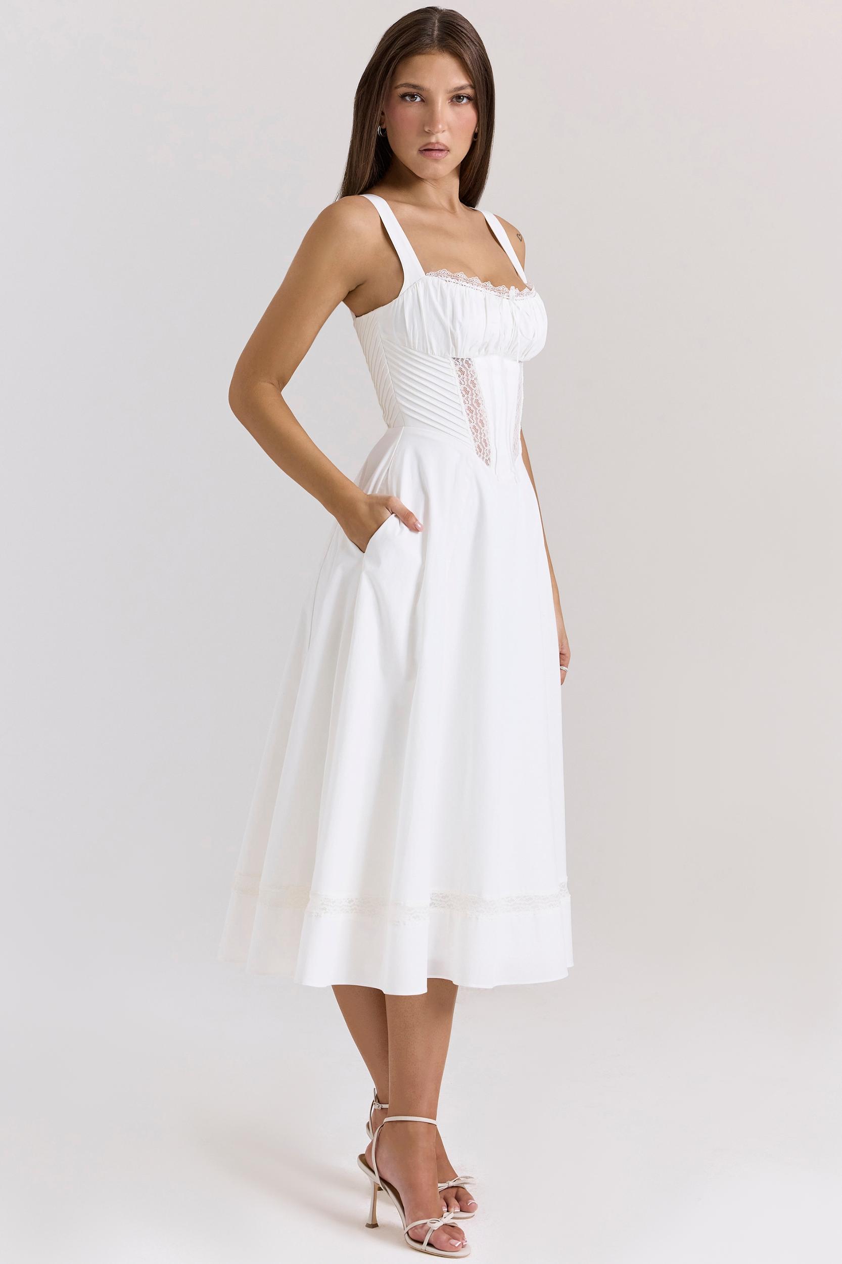 Kim  white cotton midi sundress Product Image