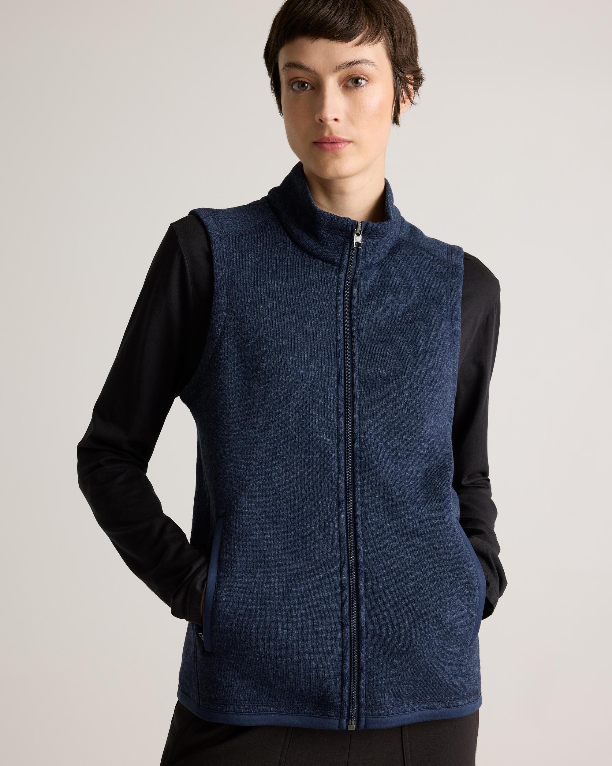 Quince | Women's Sweater-Knit Fleece Full-Zip Vest Size XL, Recycled Polyester Product Image