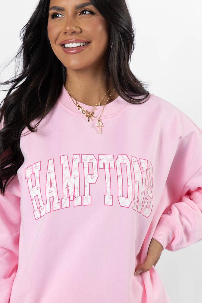 Hamptons Printed Light Pink Graphic Sweatshirt Product Image