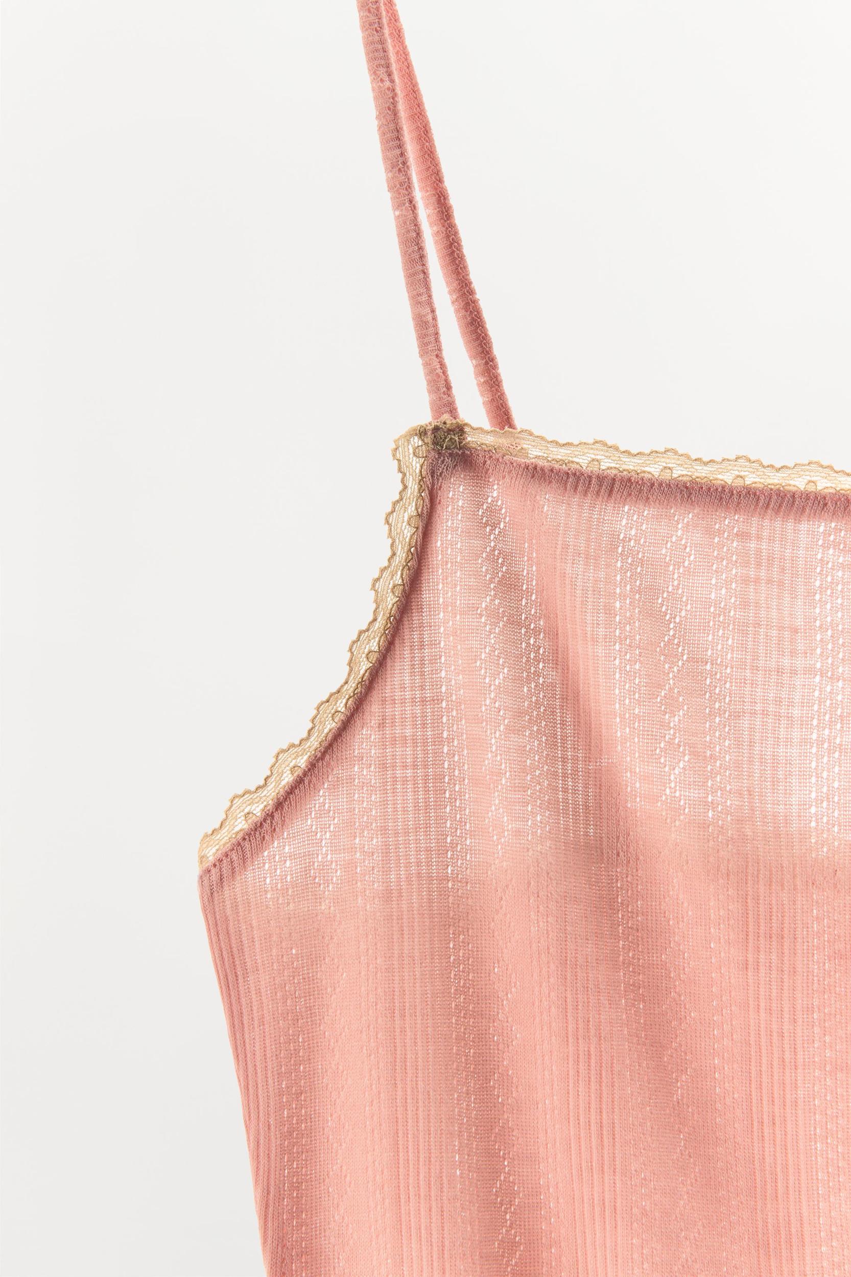 CONTRAST PINK POINTELLE BODYSUIT Product Image