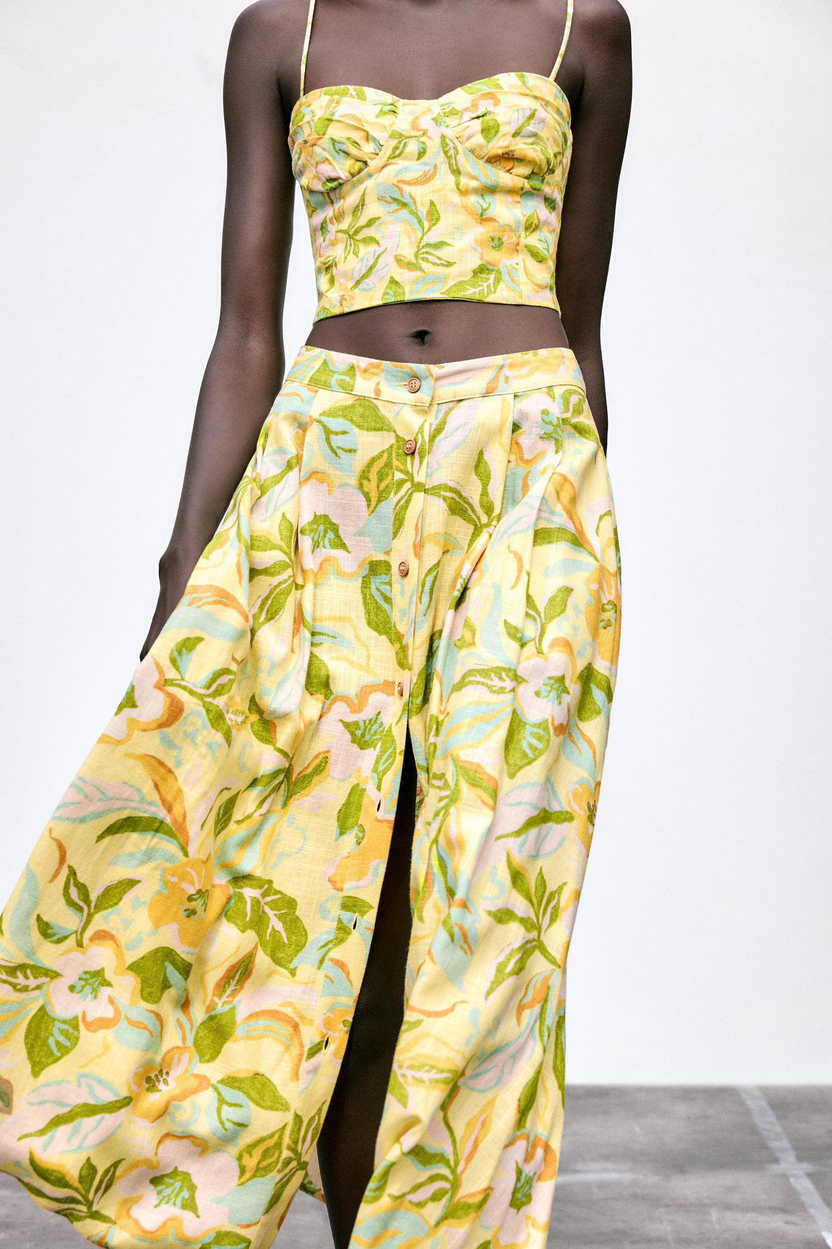 PRINTED LINEN SKIRT Product Image