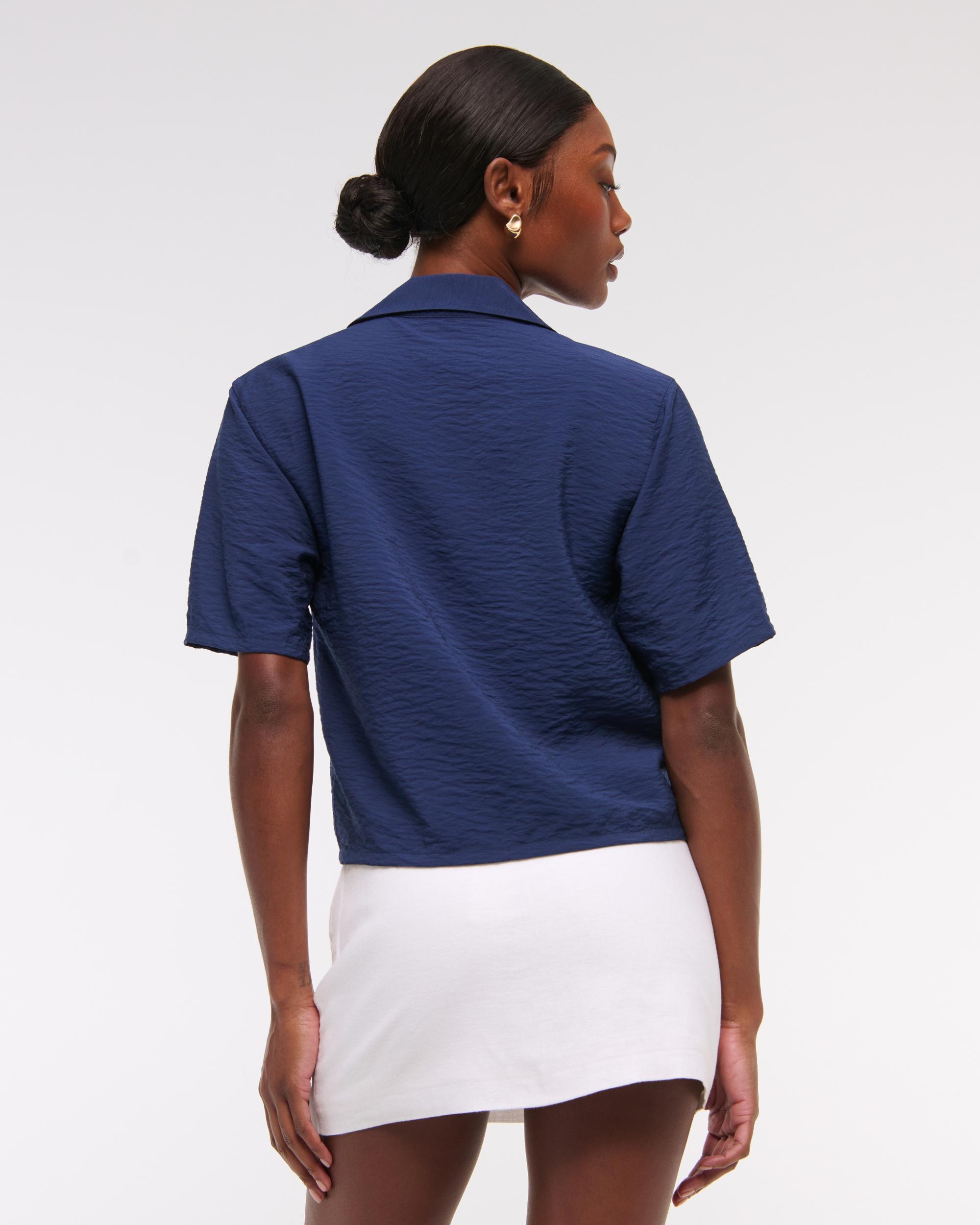The A&F Scarlett Mid Rise Linen-Blend Mini Skort Product Image