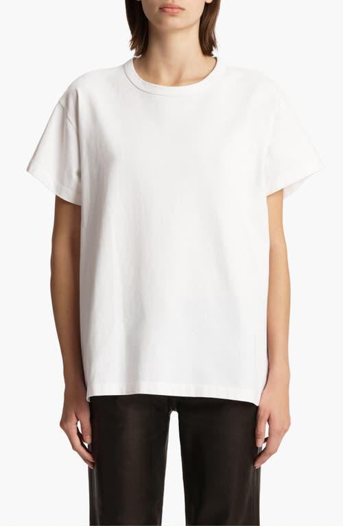 KHAITE Womens White Mae Brand-patch Cotton-jersey T-shirt In Cream Product Image