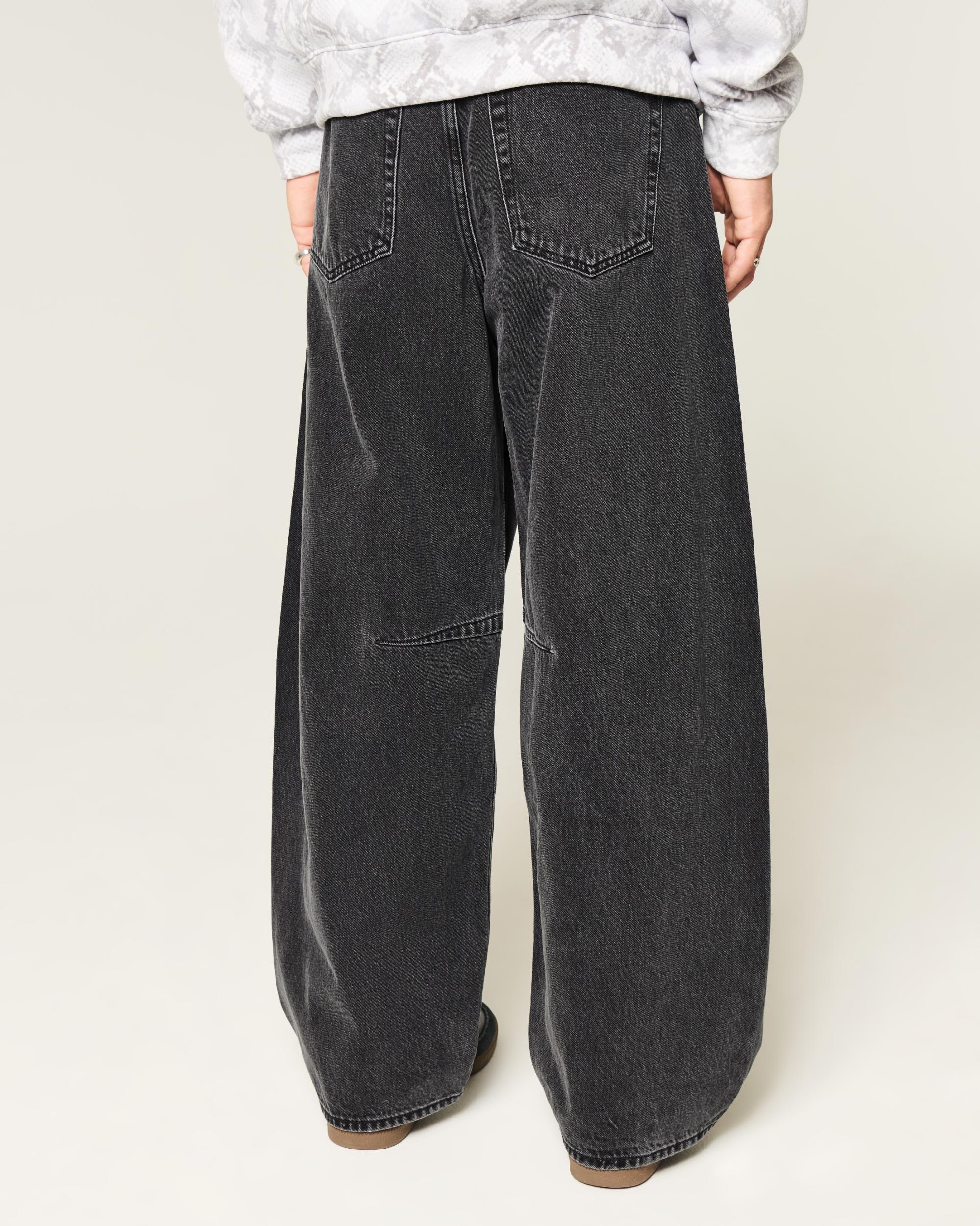 Washed Black Barrel Jeans Product Image