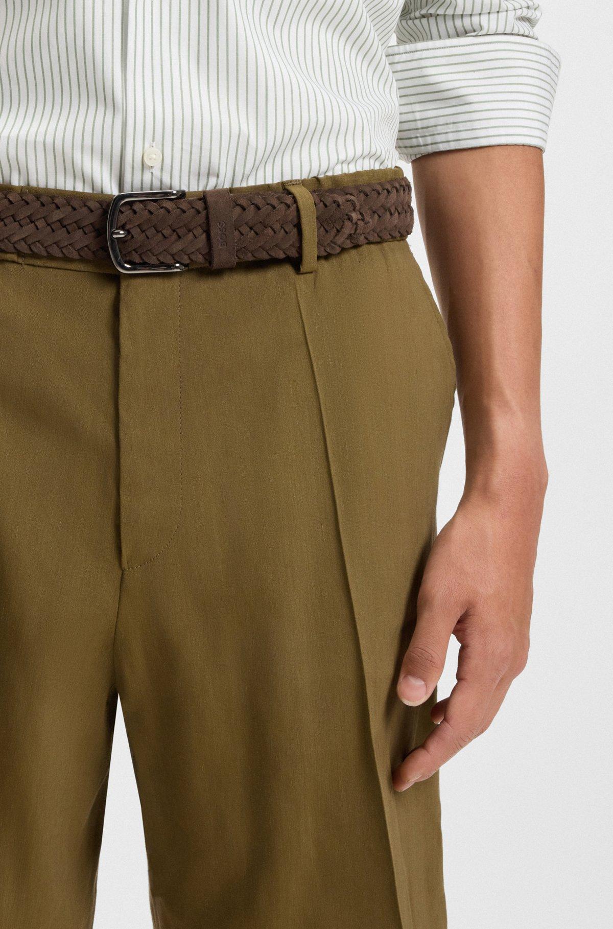 Woven suede belt with logo keeper Product Image