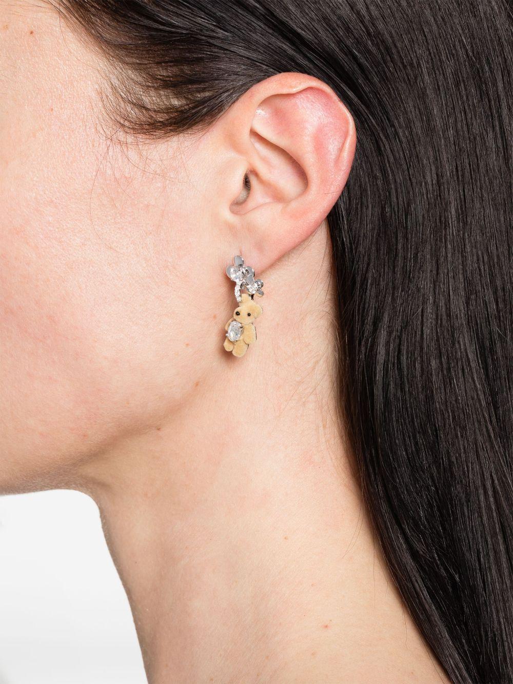 mini bear flower earrings Product Image