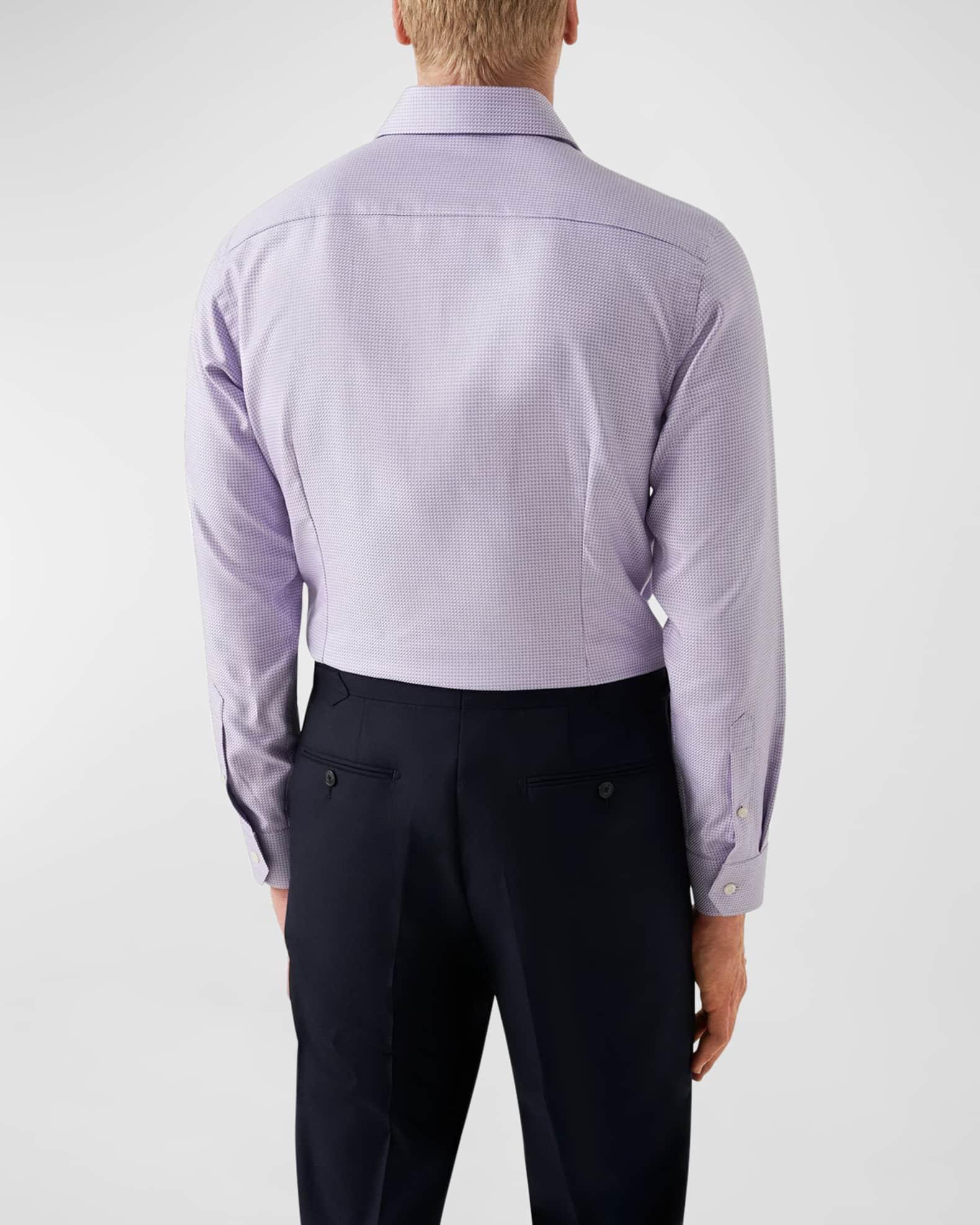 Men's Signature King Twill Slim Fit Micro-Check Dress Shirt Product Image