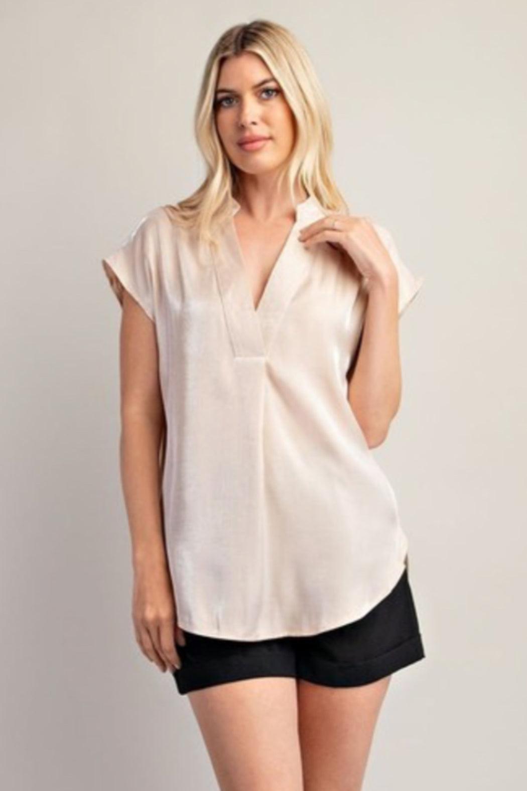 Gone Glam V Neck Blouse Product Image