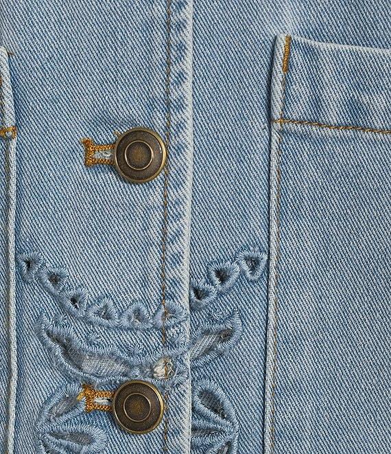 C&V Chelsea & Violet Eyelet Hem Coordinating Denim Jacket Product Image