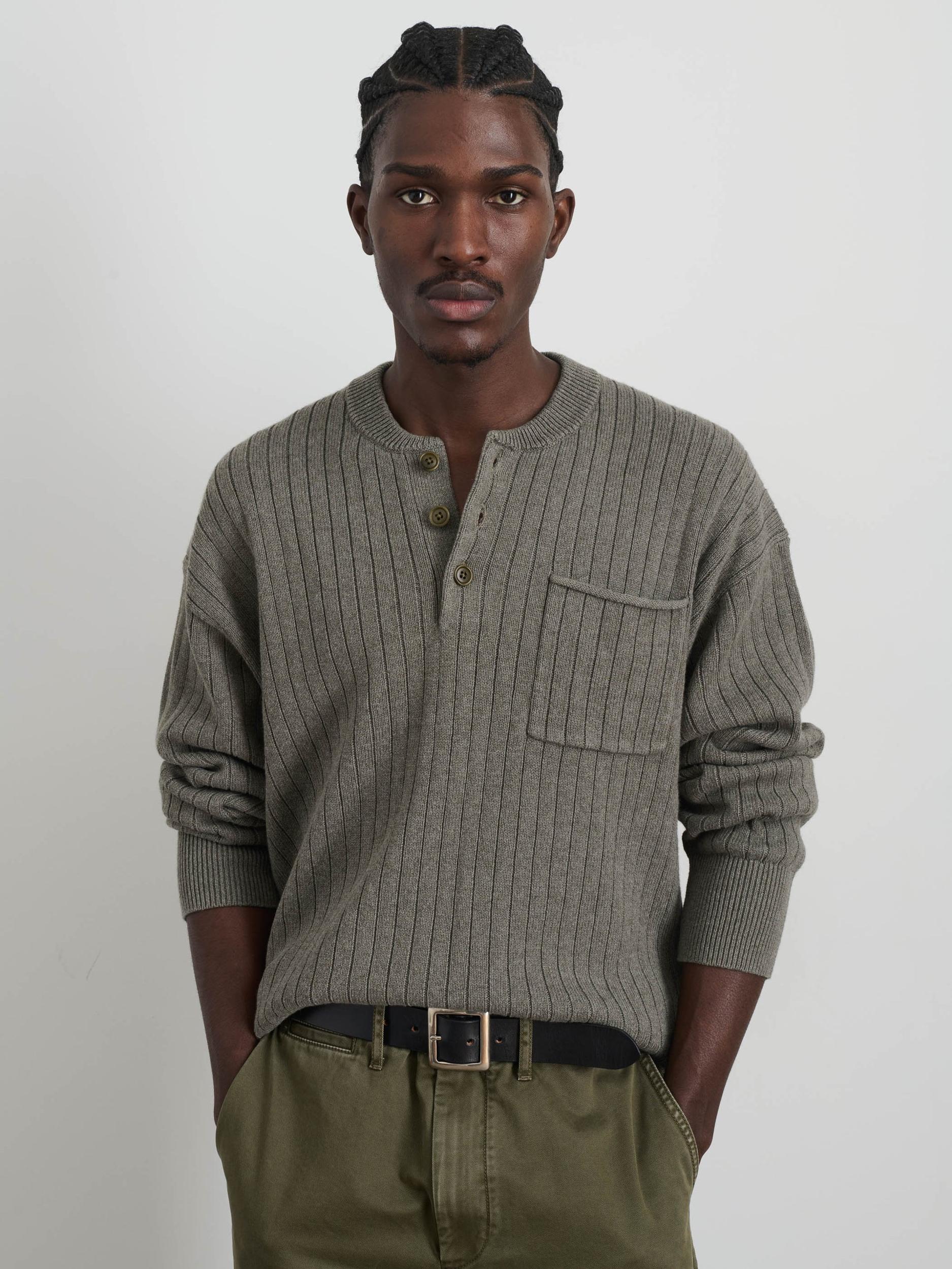 Sawyer Ribbed Henley Sweater Product Image