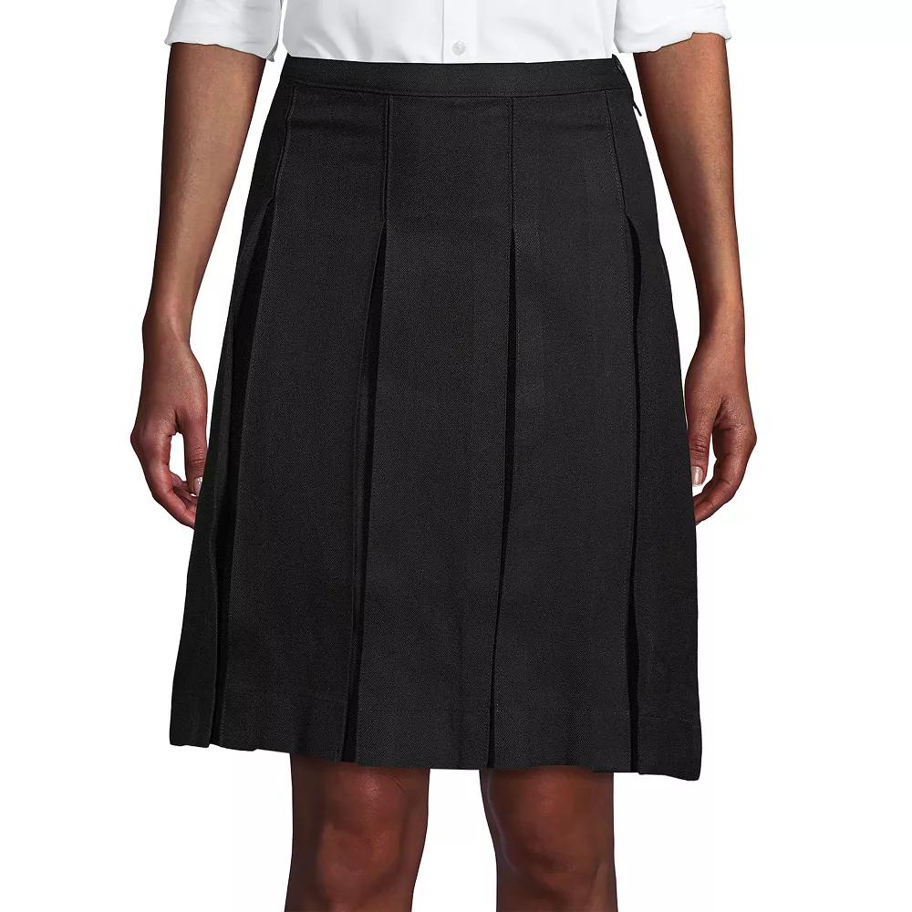 Women's Lands' End School Uniform Above the Knee Box Pleat Skirt,  Product Image