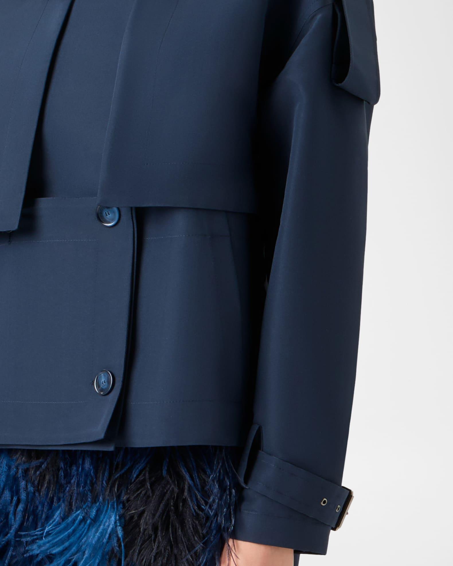 David Duo Ottoman Silk Duo Trench Coat With Bolero Product Image