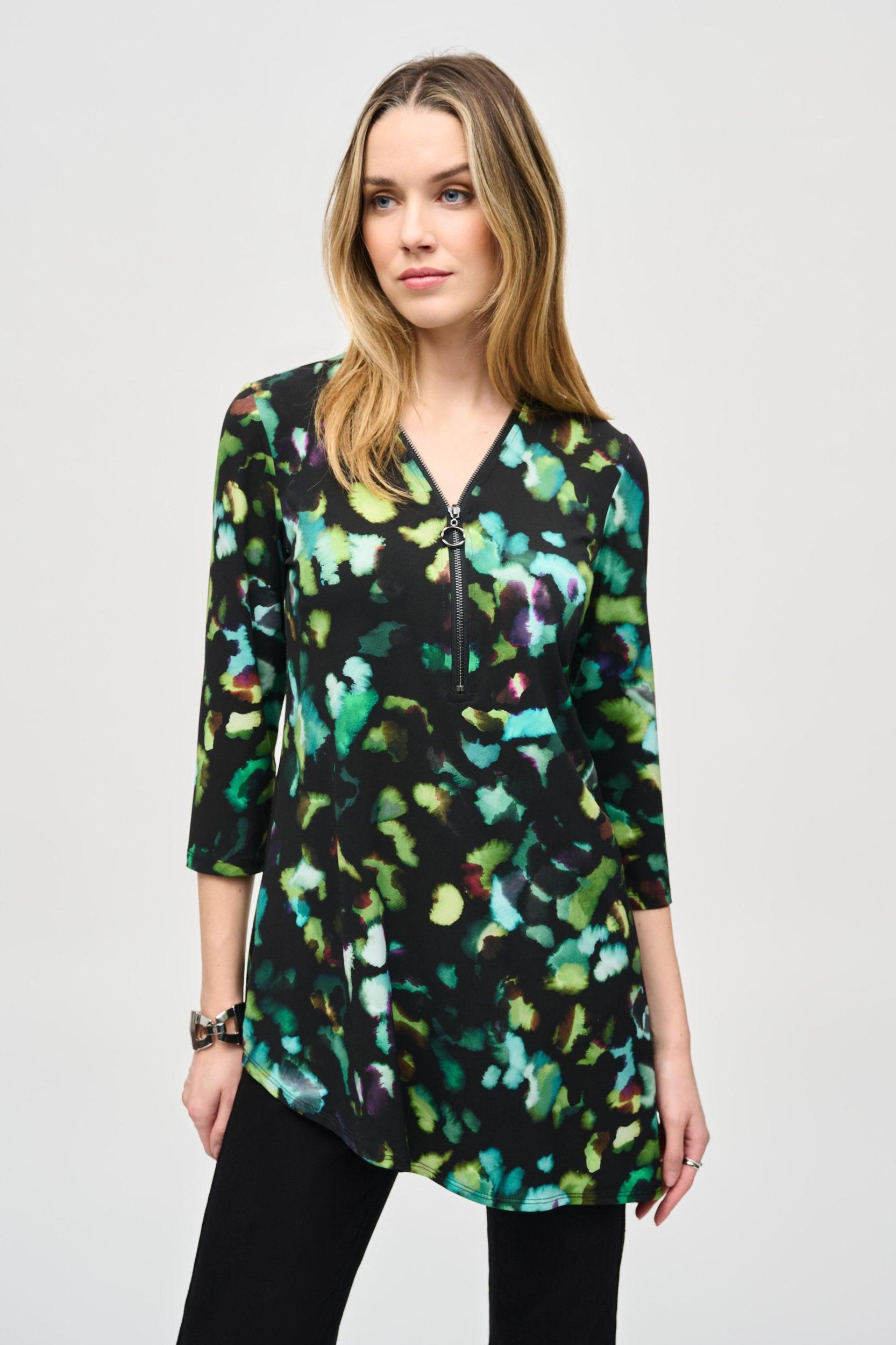 Silky Knit Abstract Print Tunic Product Image