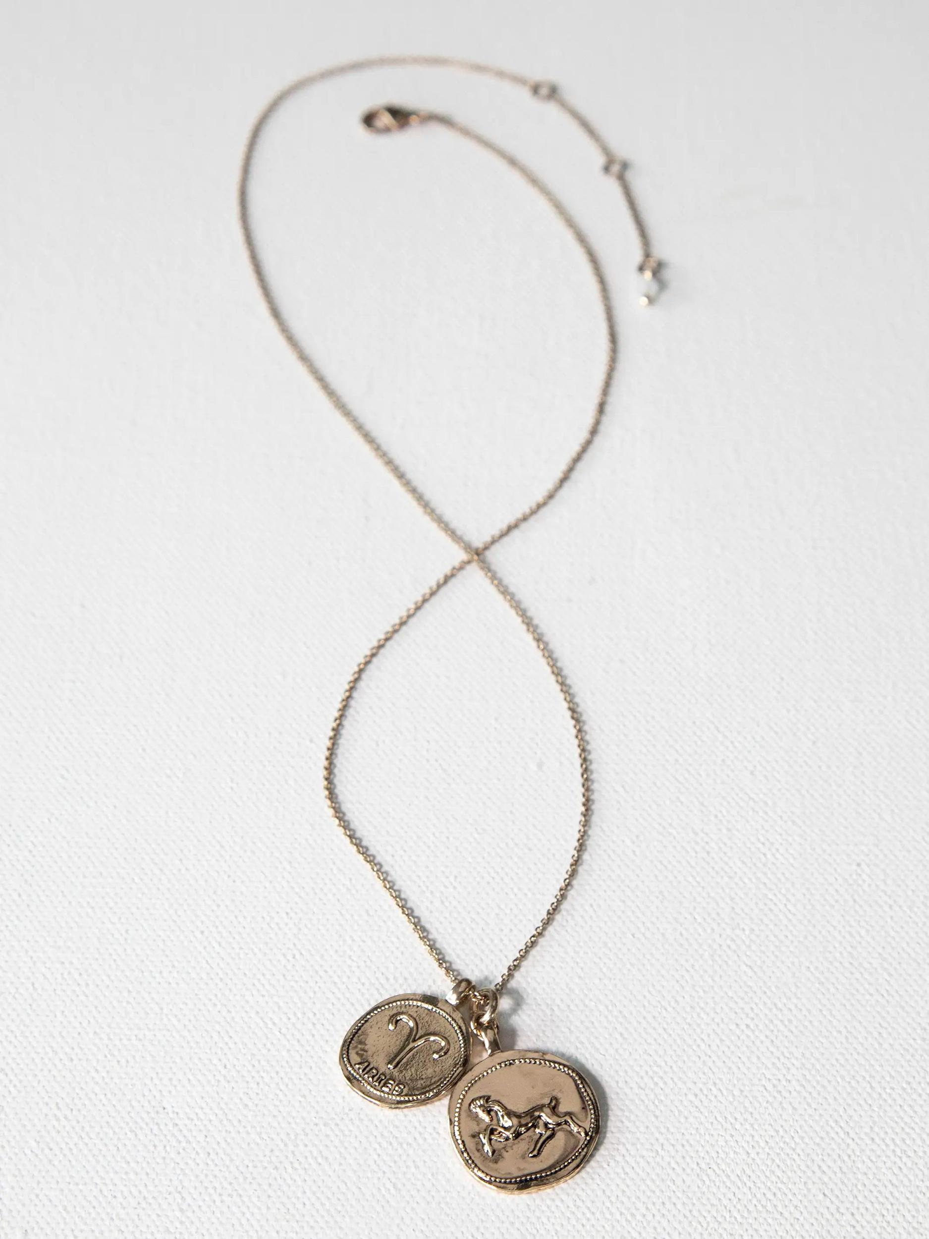 Zodiac Coin Necklace - Aries Product Image