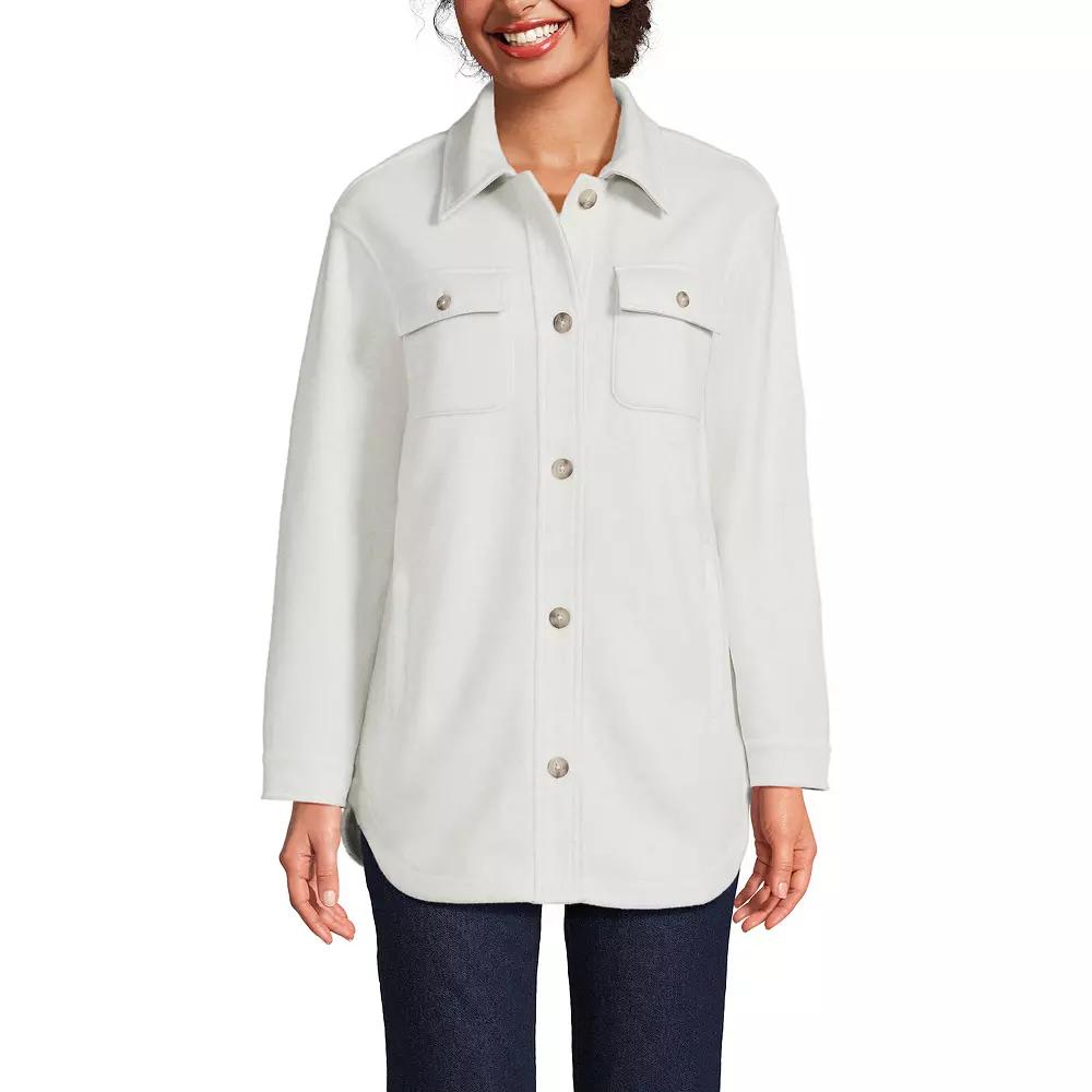 Petite Lands' End Luxe Shirt Fleece Shacket, Women's,  Product Image