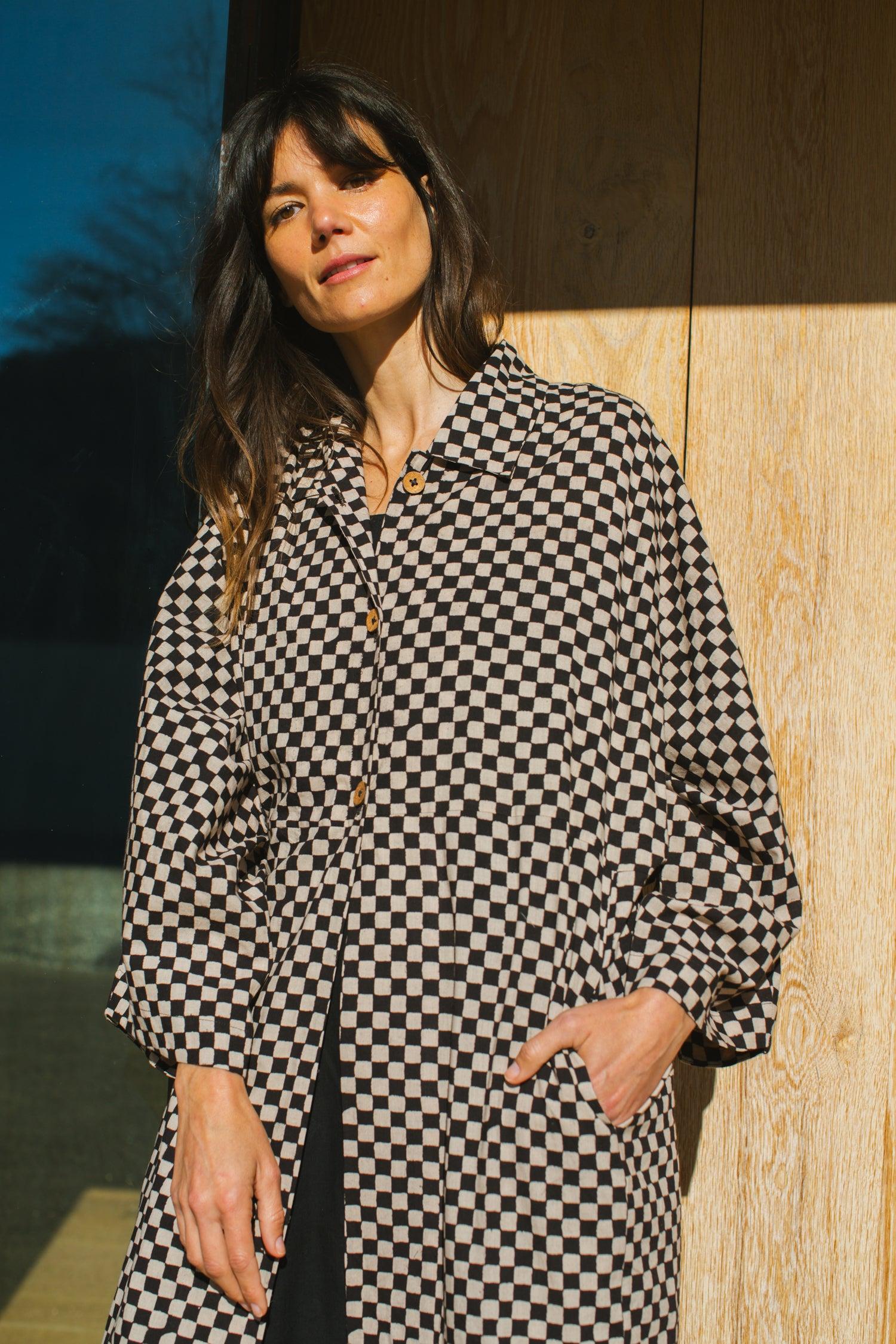 Lightweight Checkered Duster jacket Product Image