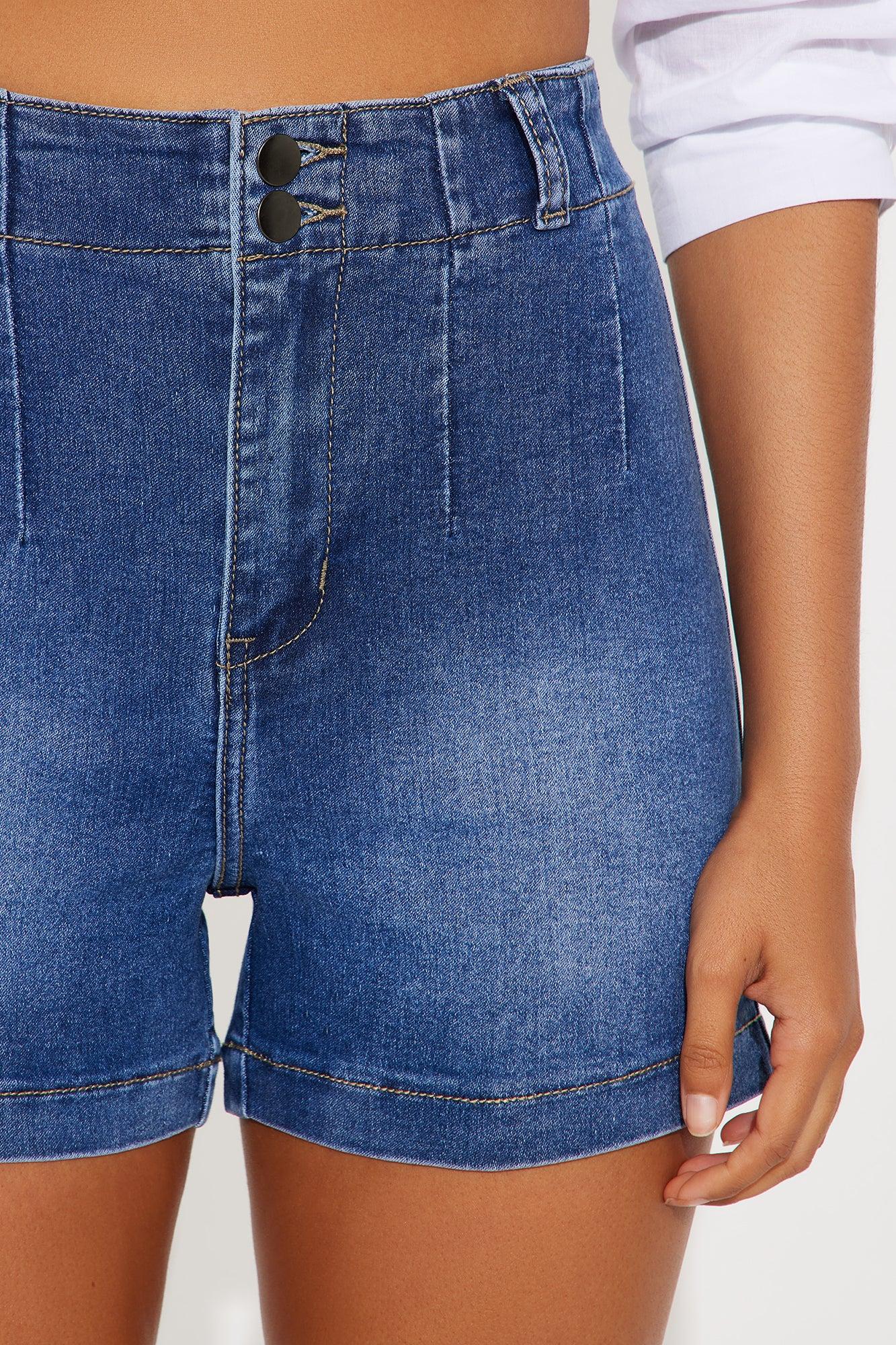 City Breeze High Rise Denim Shorts - Medium Wash Female Product Image