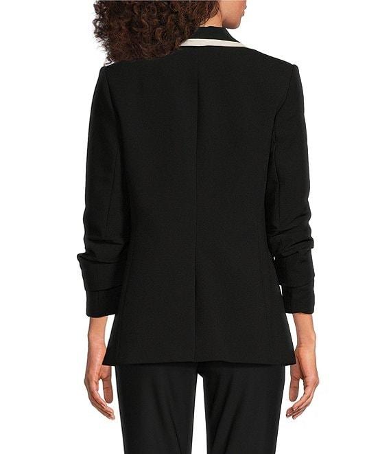 KARL LAGERFELD PARIS Stretch Contrast Trim Long Sleeve Jacket Product Image