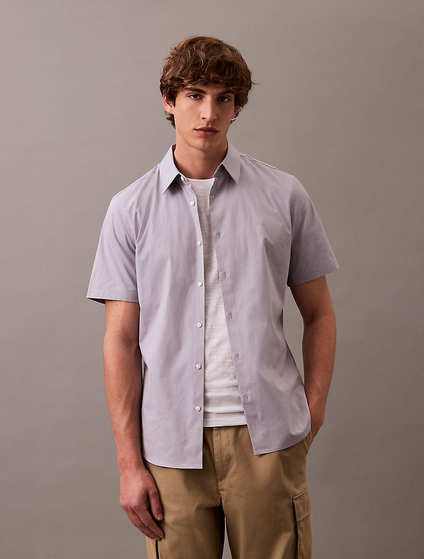 Cotton Stretch Slim Button-Down Shirt Product Image