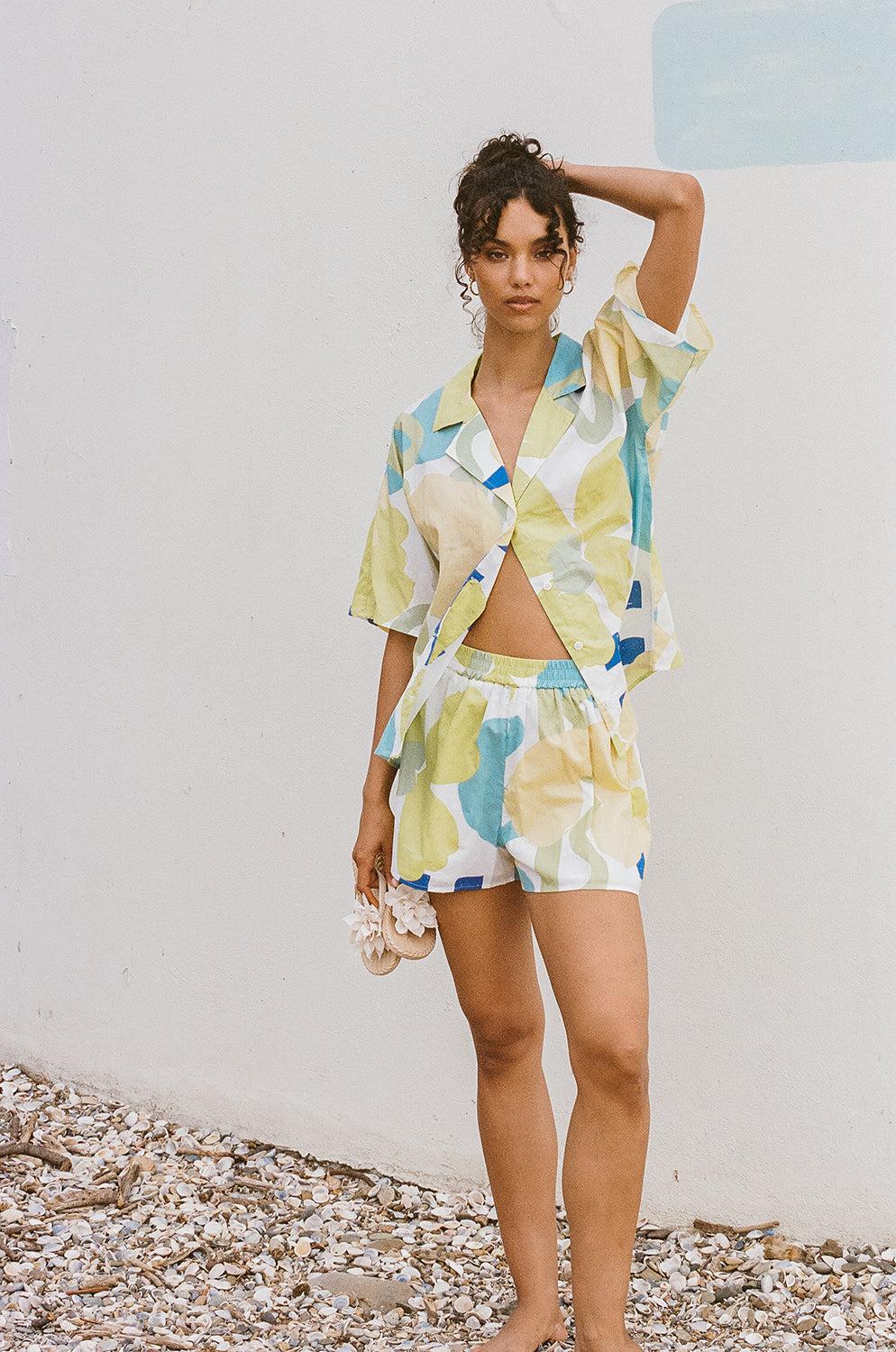 Seona Top - Checker Floral Aliza Product Image