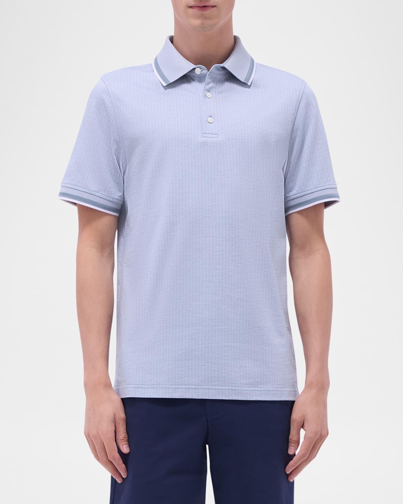 Men's Cotton Micro-Print Polo Shirt Product Image
