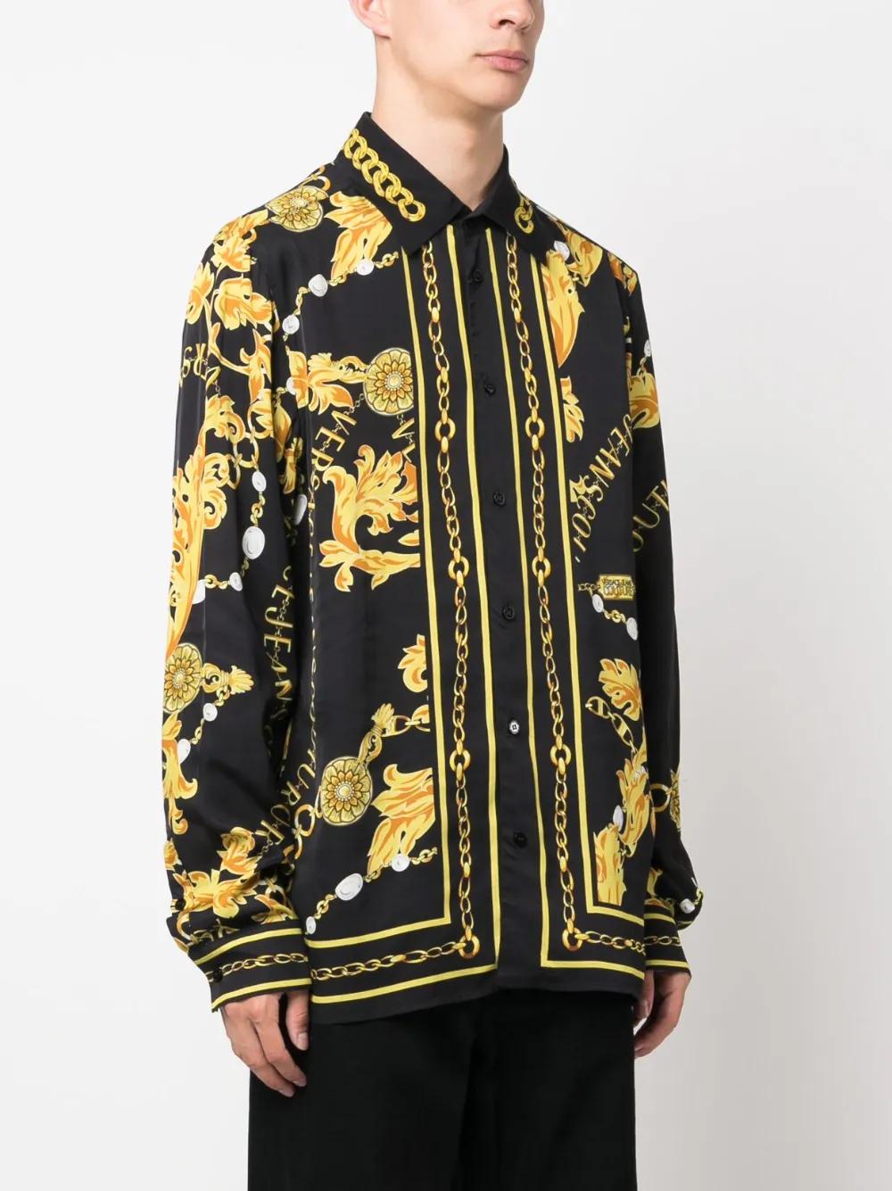baroque-pattern long-sleeve shirt Product Image