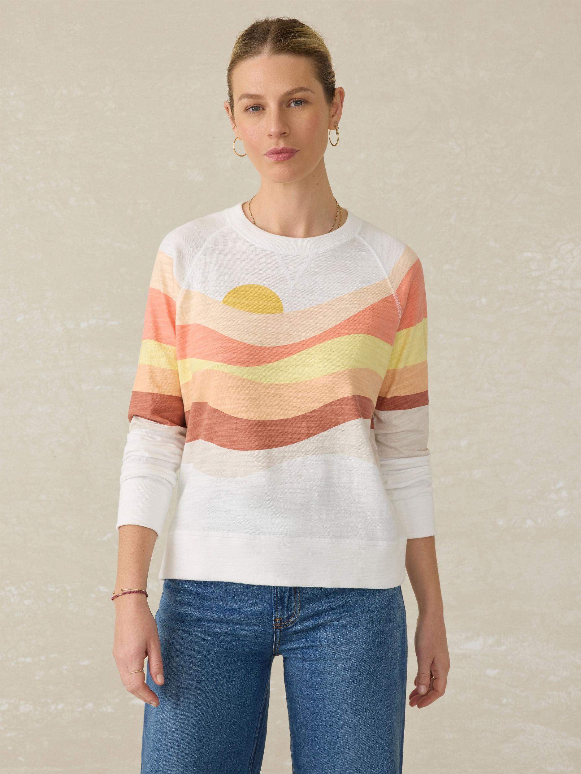 Sunwashed Slub Crewneck - Coral Spring Soleil Female Product Image