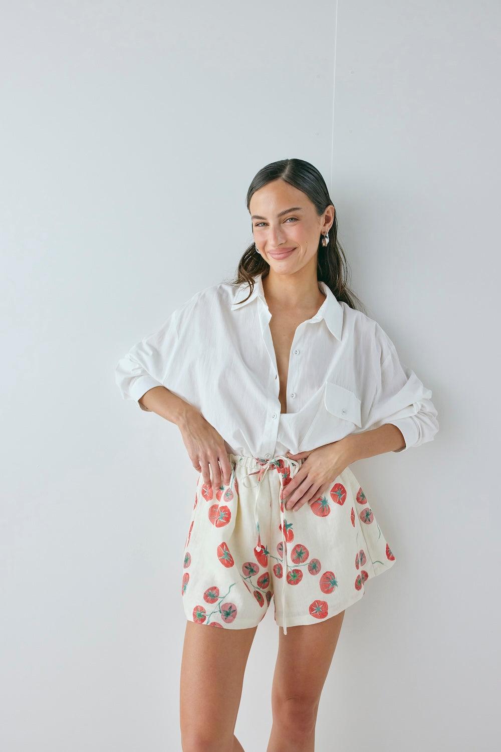 Annika Linen Shorts Roma Product Image