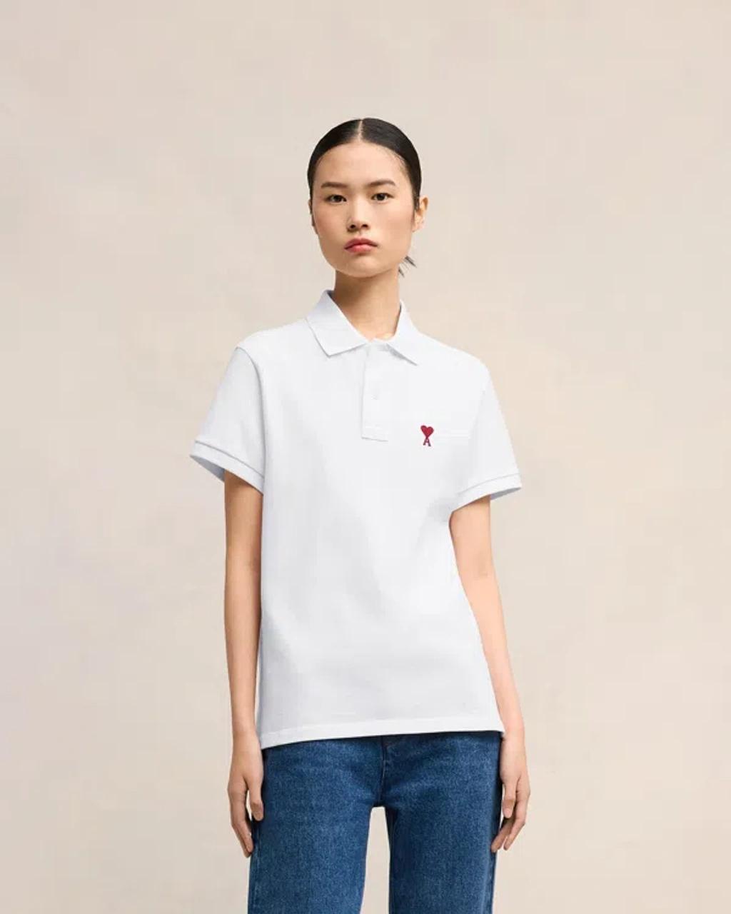 White Cotton Ami de Coeur Polo Product Image