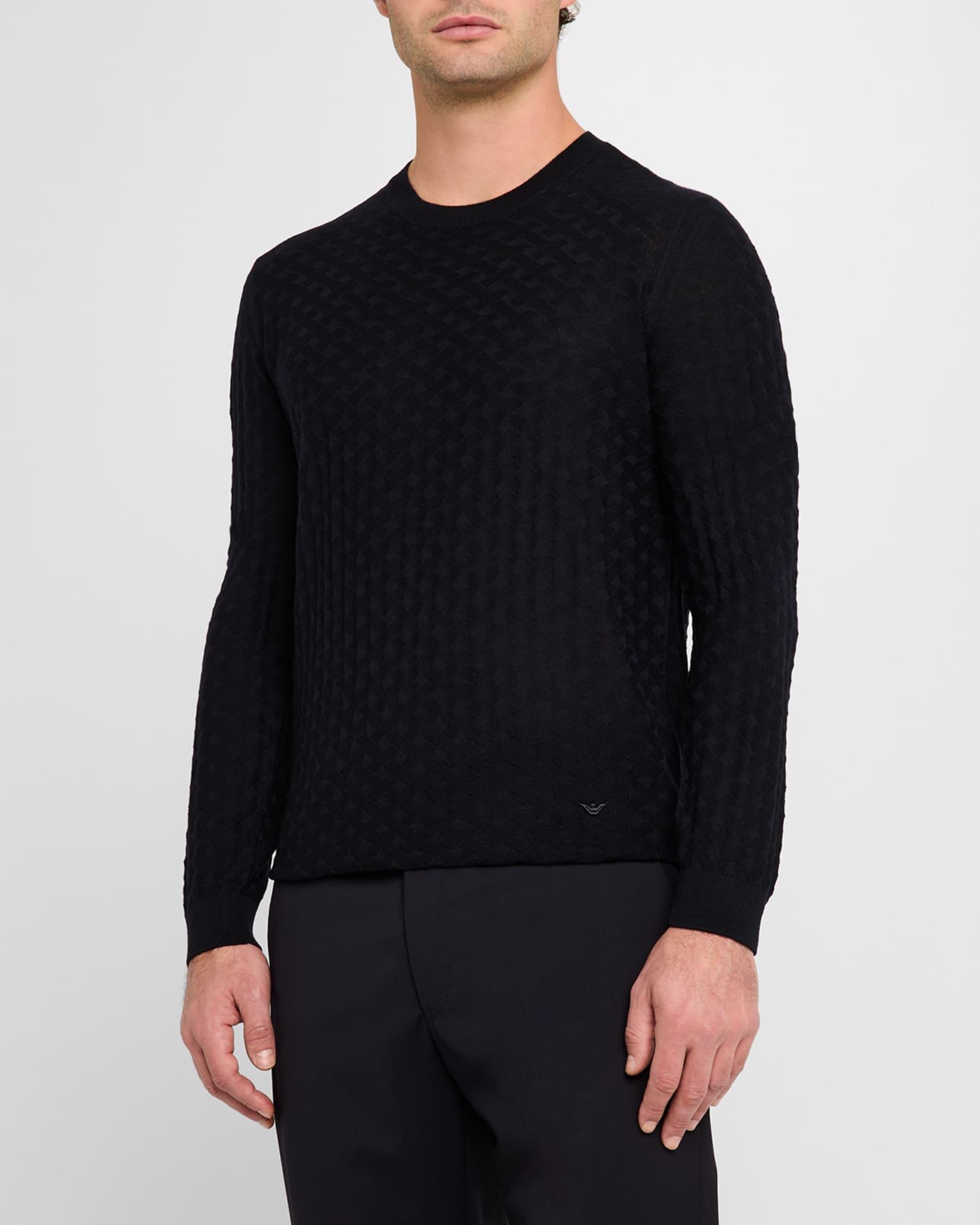 Men's Merino Wool Basketweave Crewneck Sweater Product Image
