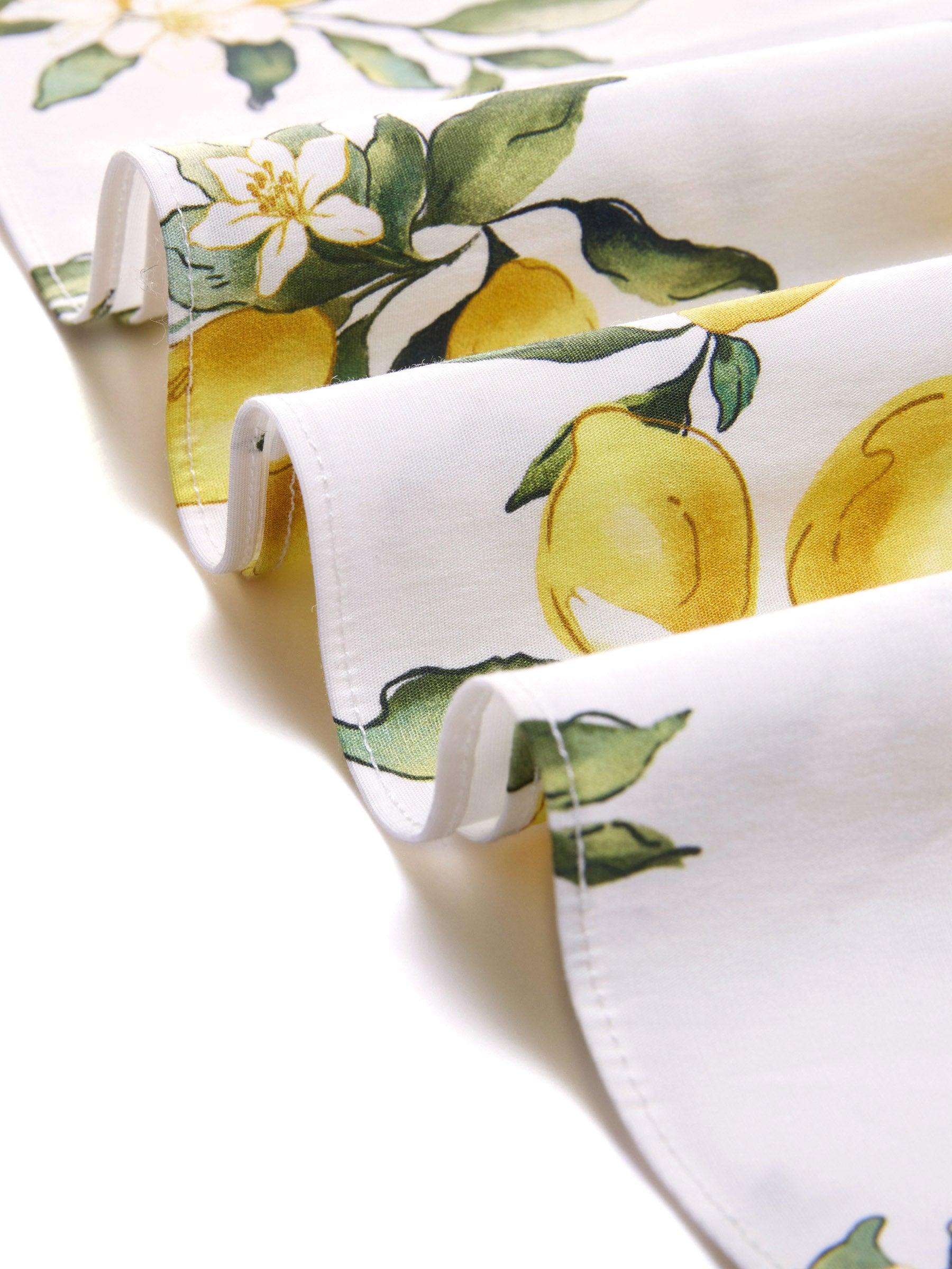 Cotton Lemon Print Women A-Line Skirt Product Image
