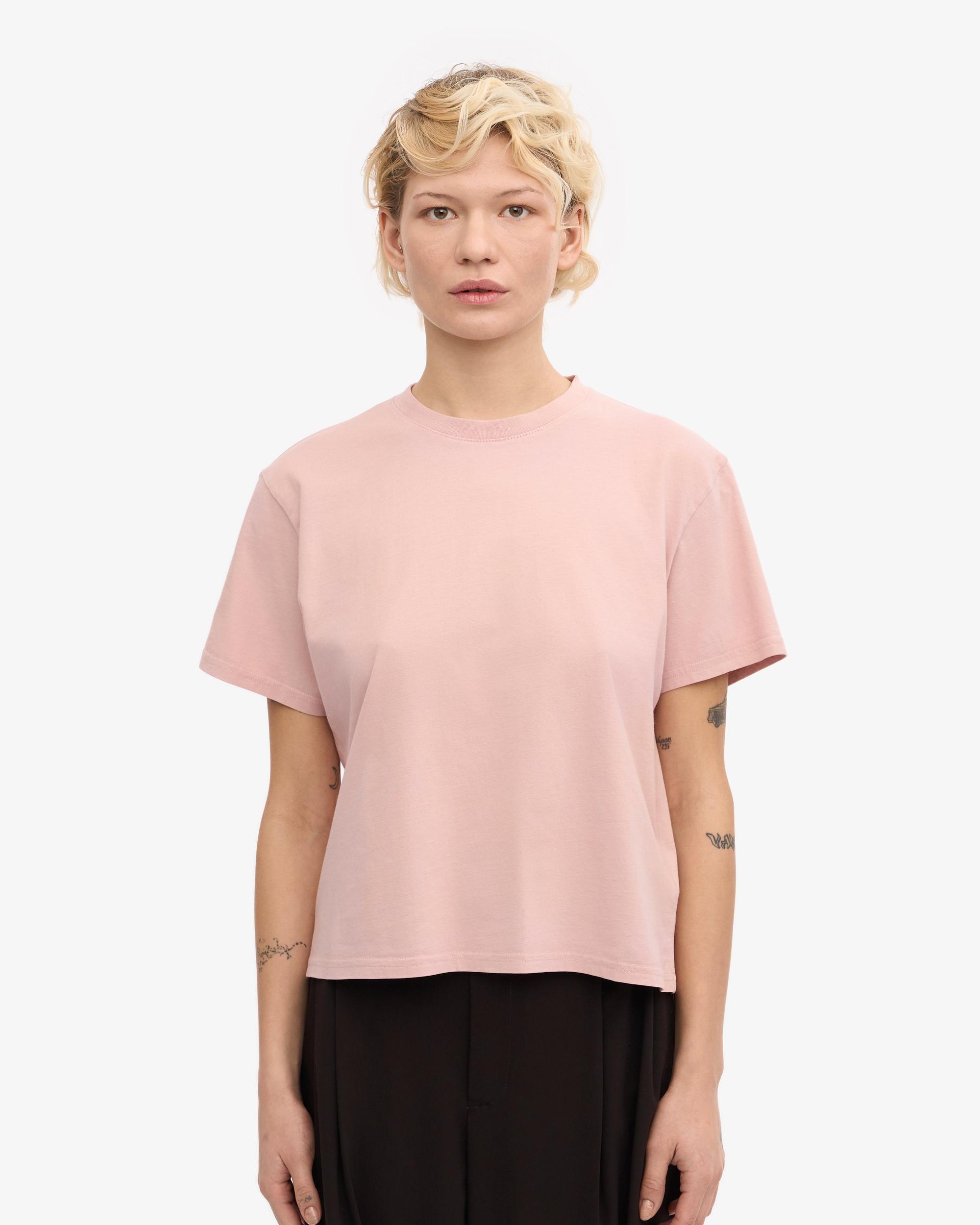 Organic Boxy Crop Tee - Faded Pink Product Image
