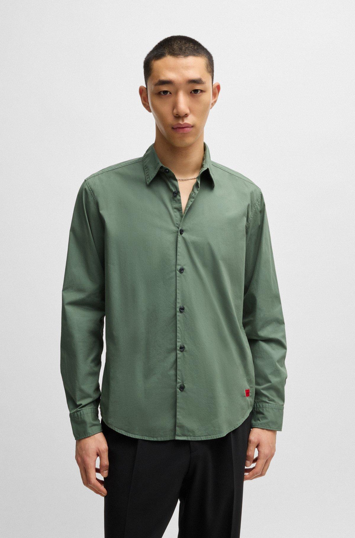 Slim-fit shirt in stretch-cotton canvas Product Image