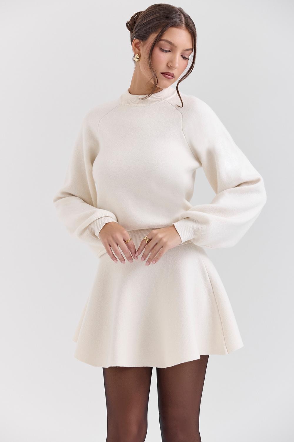 Cressida  cream wool cashmere heavy knit sweater Product Image