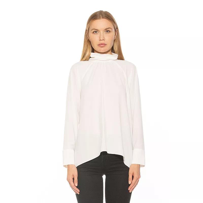 Women's ALEXIA ADMOR Danielle Mockneck Draped Flowy Blouse,  Product Image